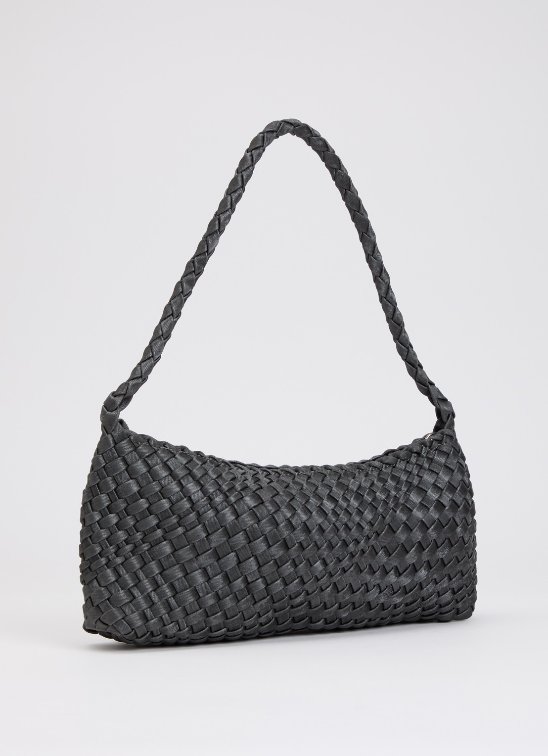Dune London Deliberating schoudertas met gevlochten detail - achterkant 2 donkergrijs