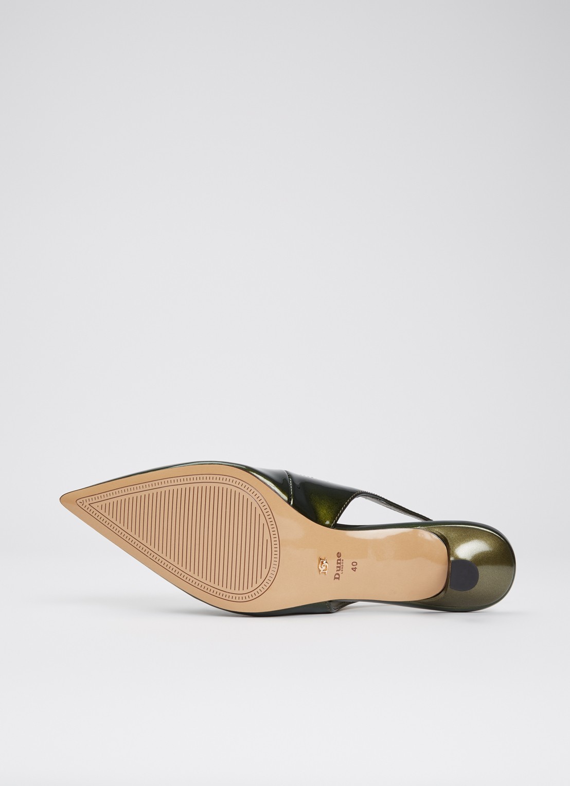 Dune London Deserved slingback met metallic finish  - detail 5 bronsgroen