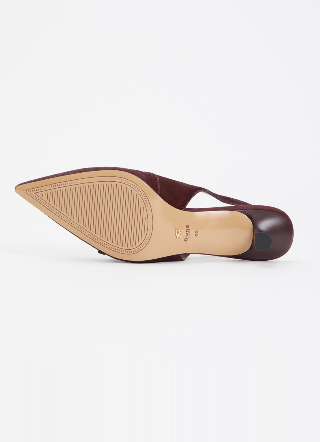 Dune London Deserved slingback met metallic finish  - detail 4 roodbruin