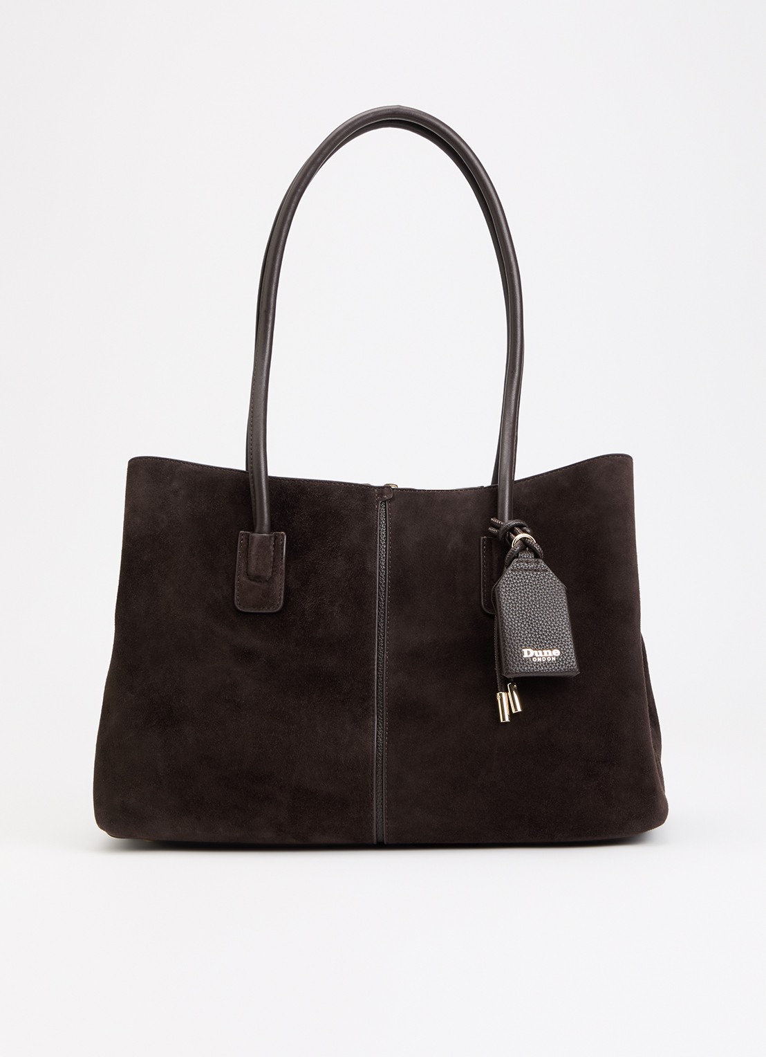 Dune London Deserving Large shopper met tasbedel - voorkant 5 donkerbruin
