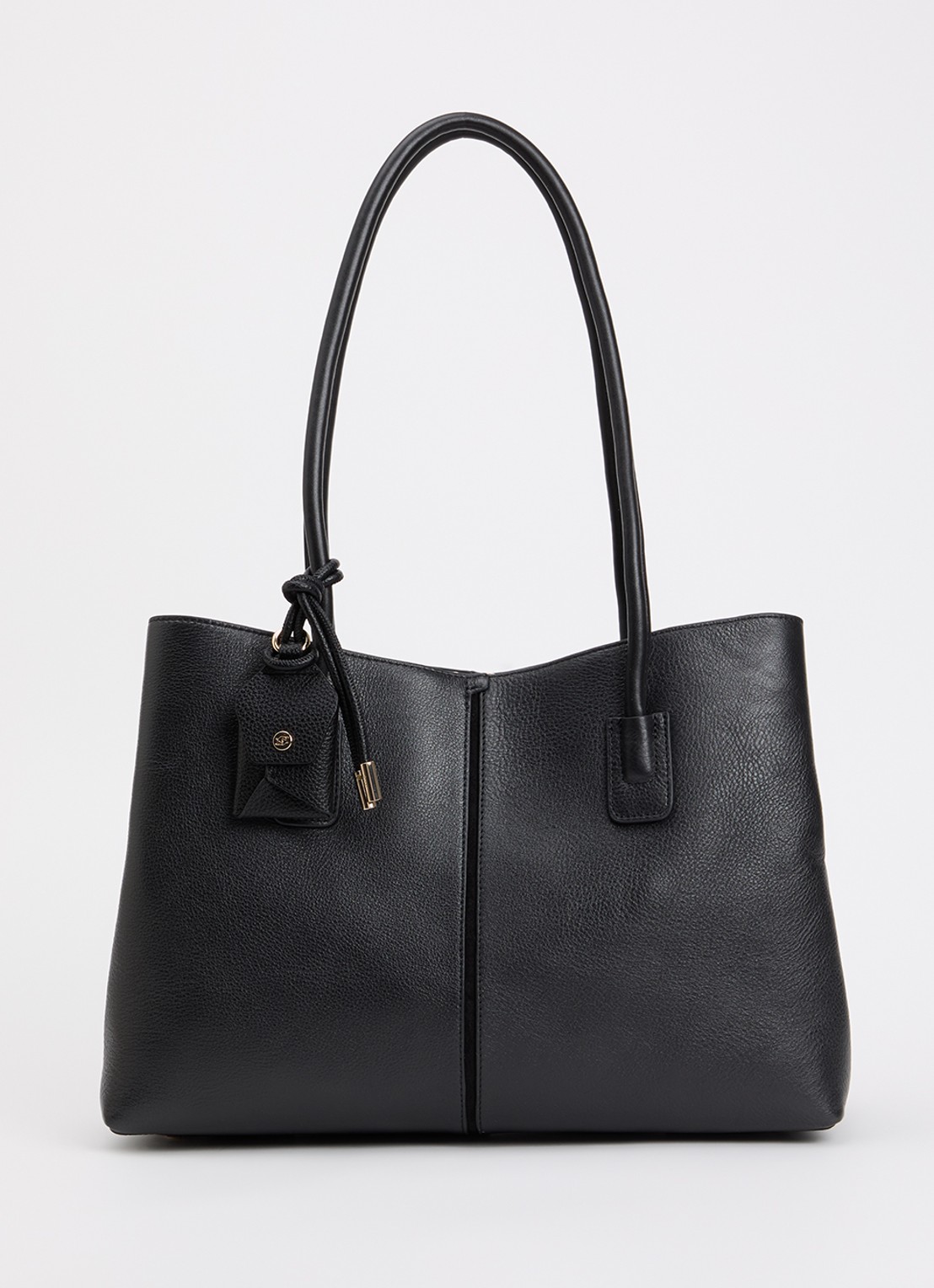 Dune London Deserving Large shopper met tasbedel - voorkant 2 diepzwart