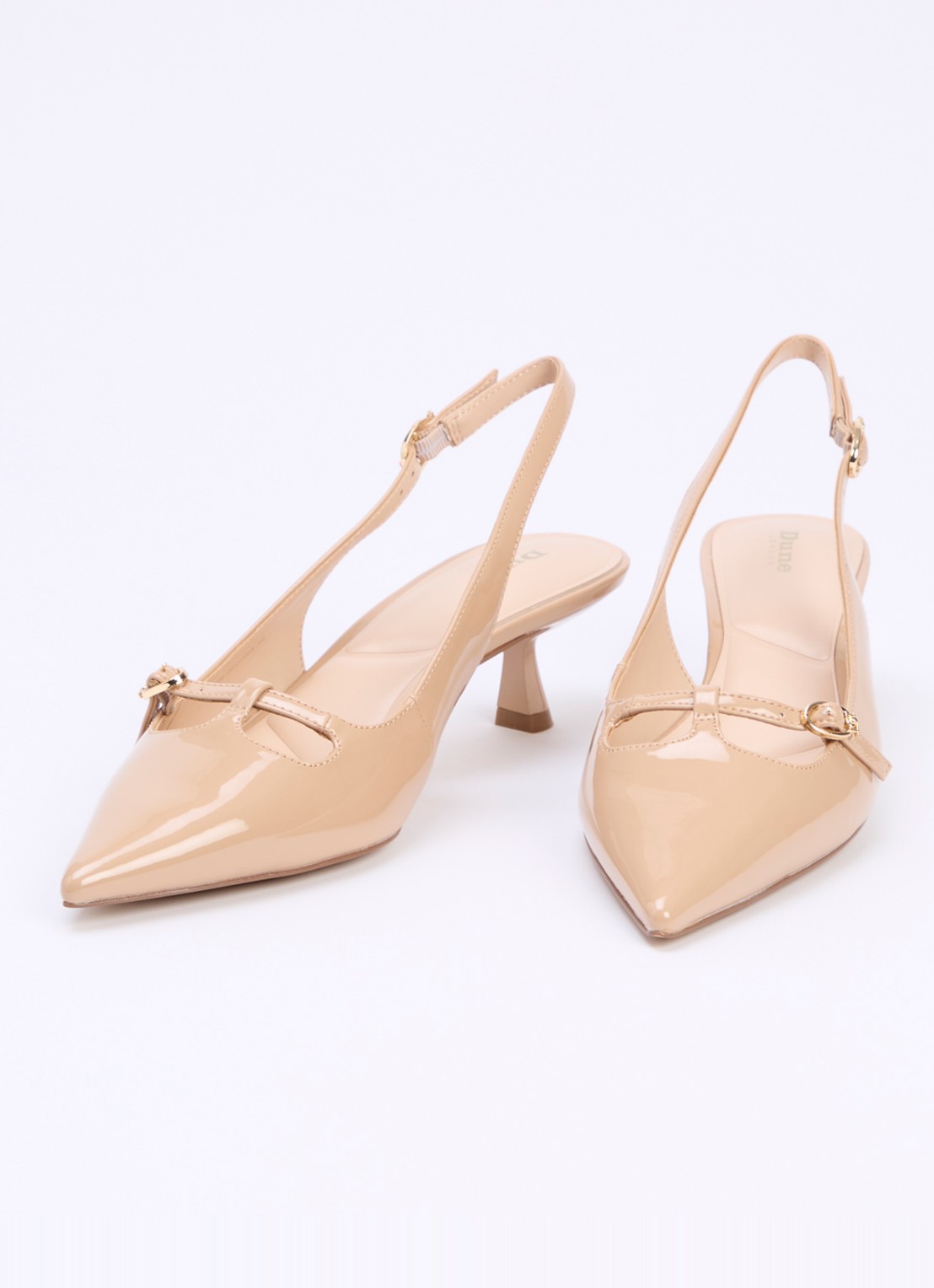 Dune London Deserving slingback met gespdetail - detail 2 donkerbeige