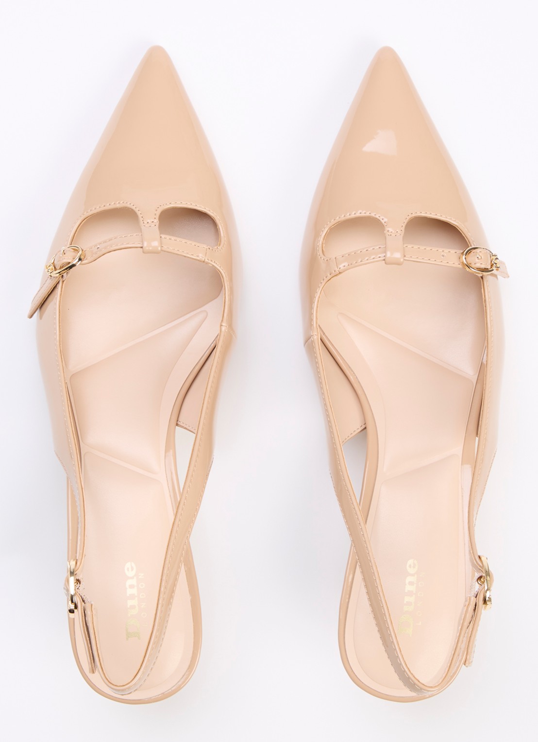Dune London Deserving slingback met gespdetail - detail 3 donkerbeige
