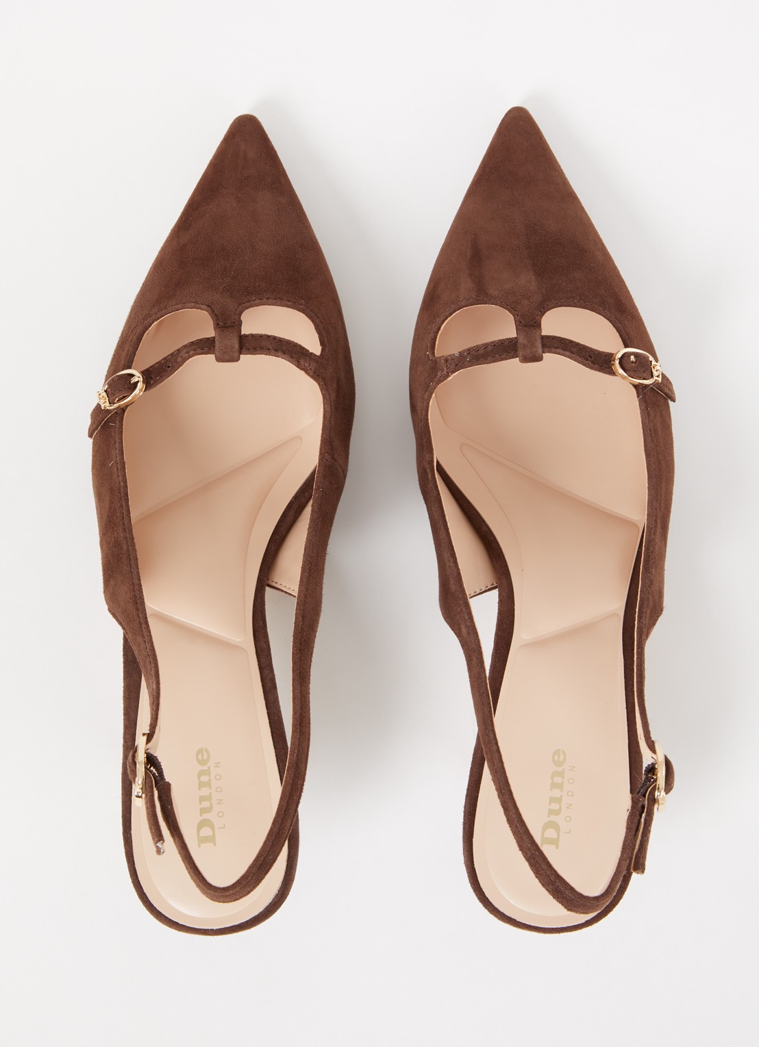 Dune London Deserving slingback met gespdetail - detail 2 donkerbruin