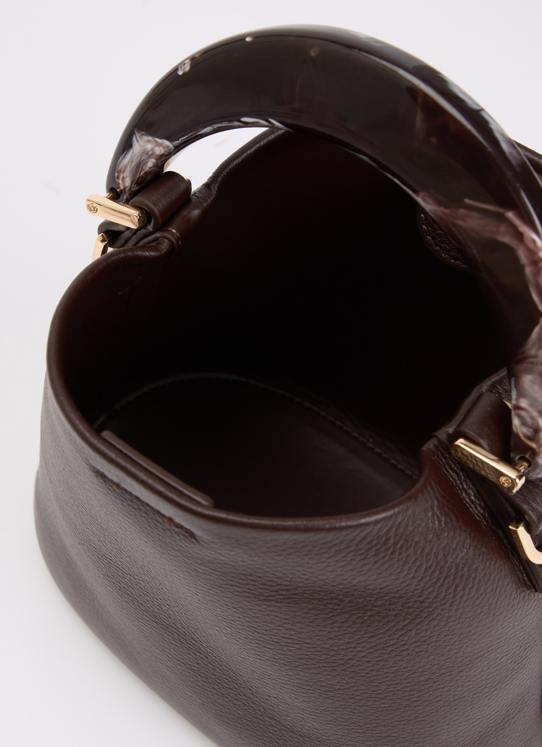 Dune London Dharla handtas van leer met afneembare schouderriem - detail 3 aubergine
