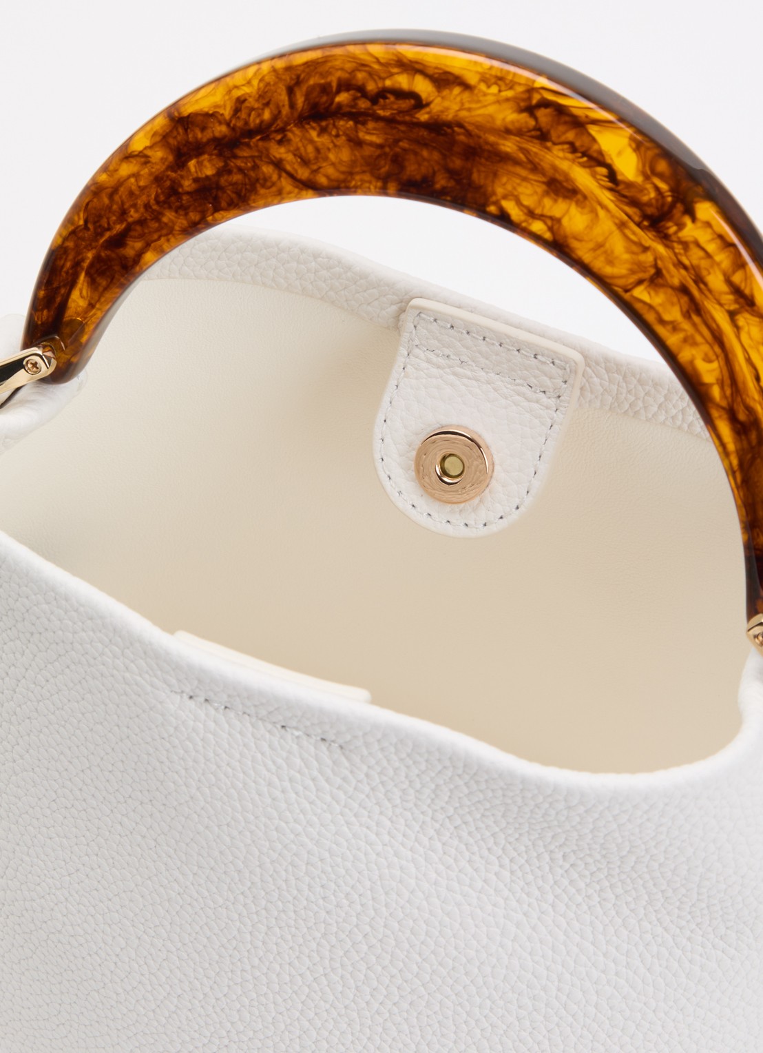 Dune London Dharla handtas van leer met afneembare schouderriem - detail 2 wit
