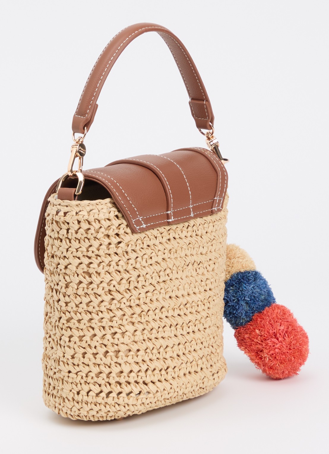 Dune London Dimple handtas met leren details en afneembare schouderriem - achterkant 2 rood