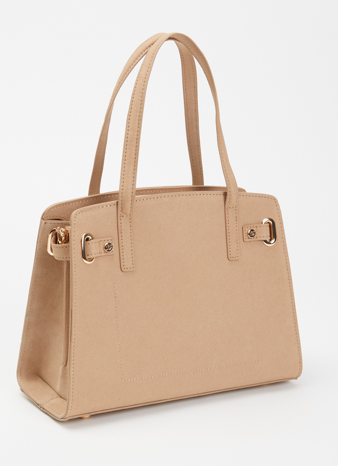 Dune London Dinidefine handtas van suède met afneembare schouderriem - achterkant 5 creme