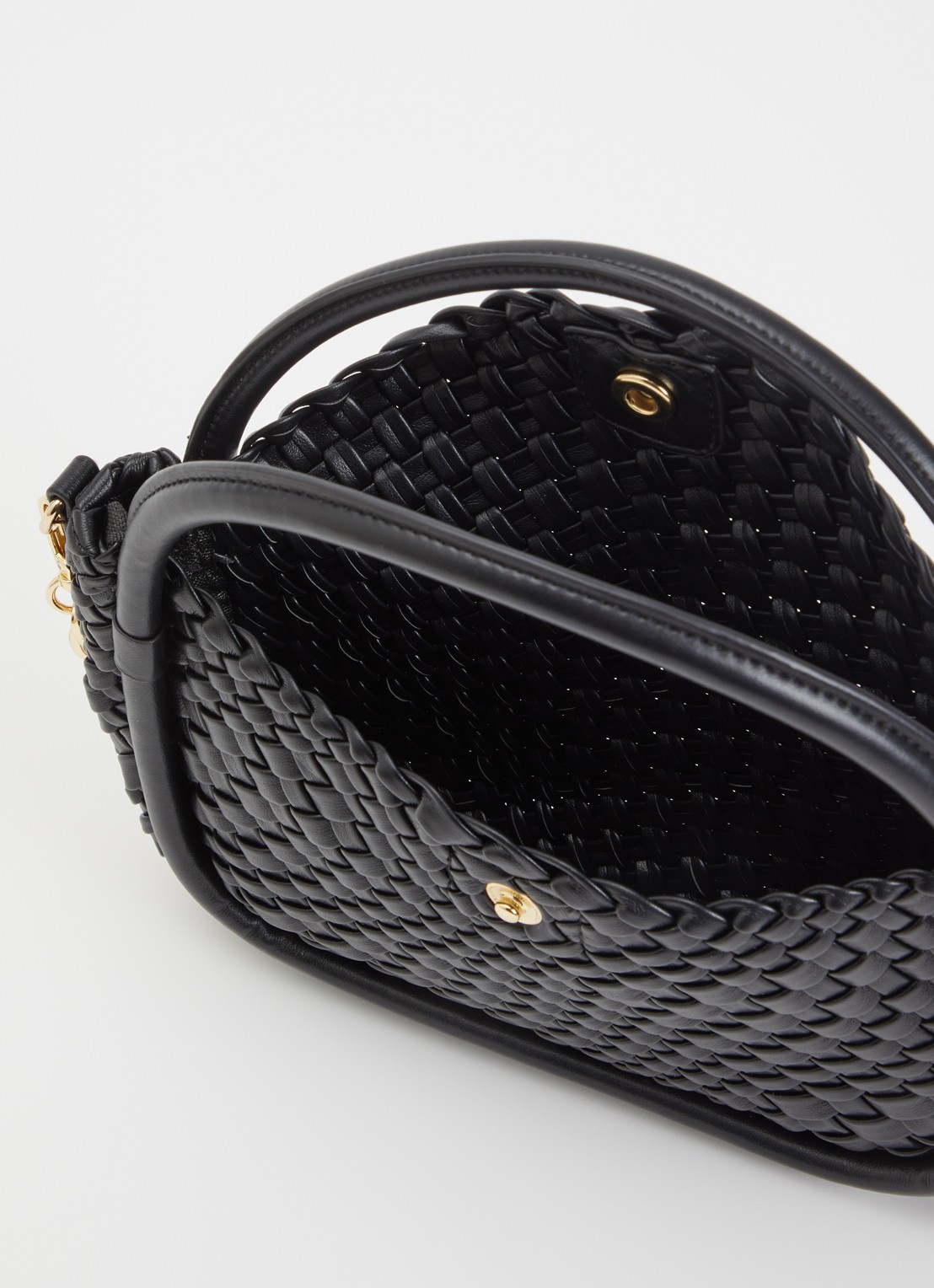 Dune London Dinideliberate handtas met gevlochten detail en uitneembaar etui - detail zwart