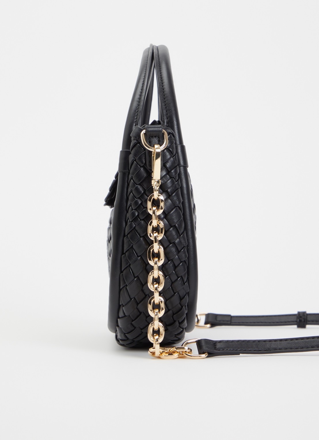 Dune London Dinideliberate handtas met gevlochten detail en uitneembaar etui - detail 2 zwart