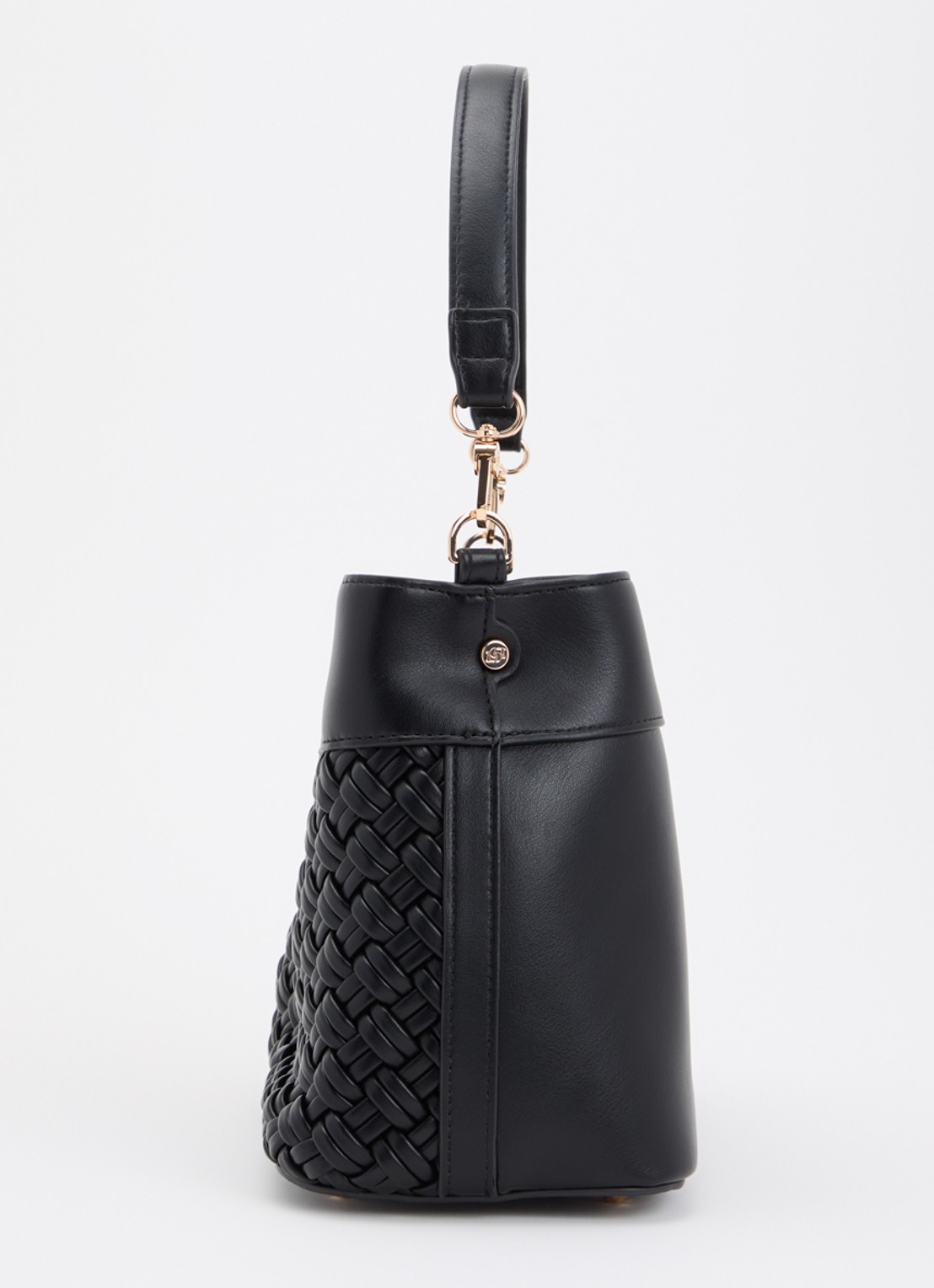 Dune London Dinidelphine handtas met structuur en afneembare schouderriem - detail 2 zwart
