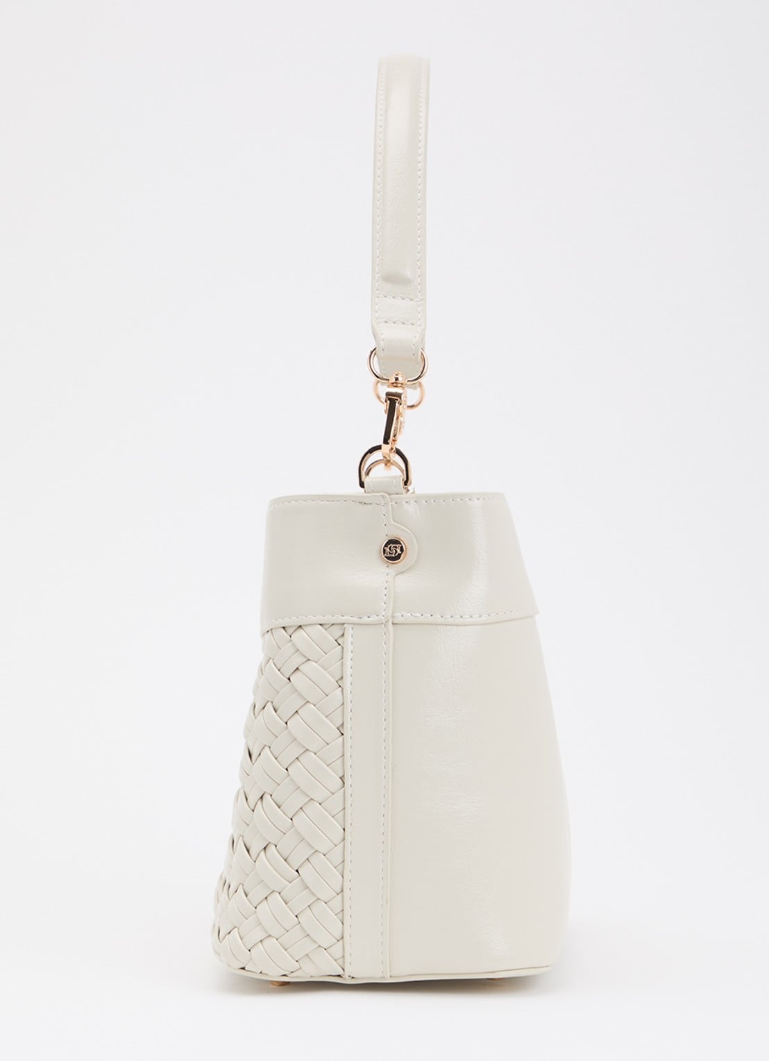 Dune London Dinidelphine handtas met structuur en afneembare schouderriem - detail 3 ivoor