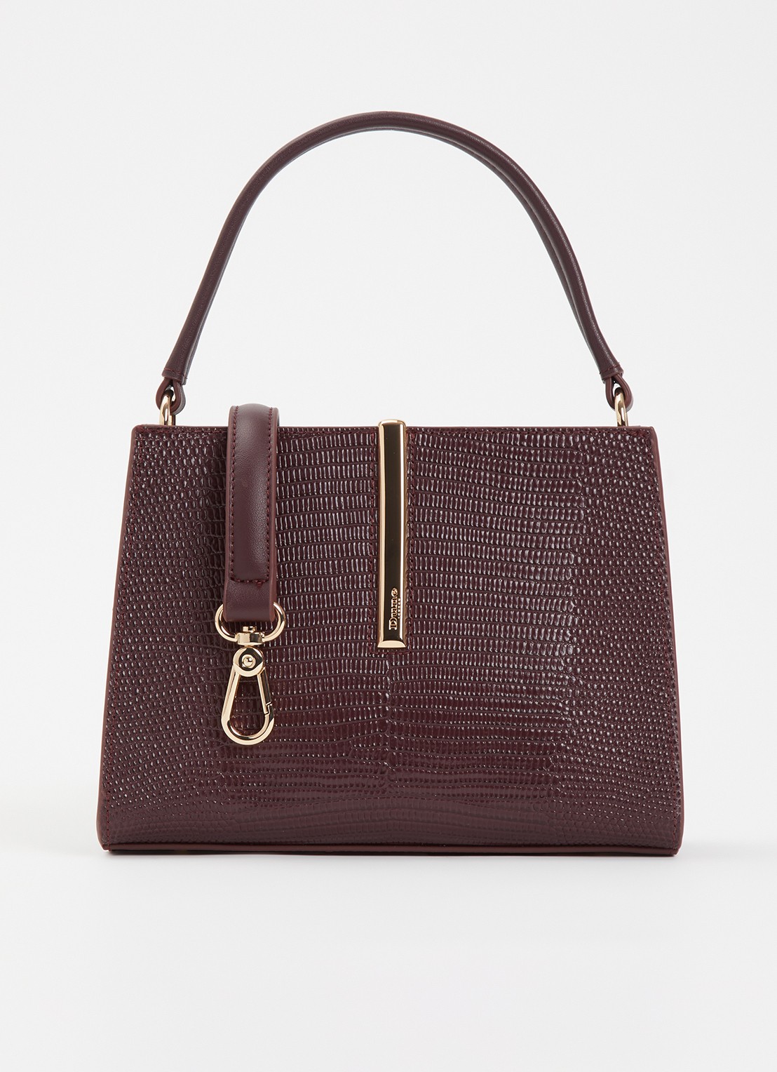 Dune London Dinidestined handtas van suède met afneembare schouderriem - voorkant 5 bordeauxrood
