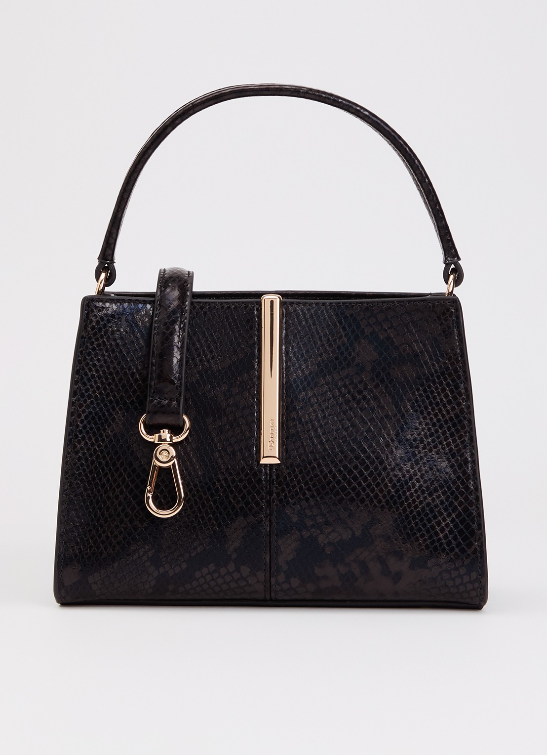 Dune London Dinidestined handtas van suède met afneembare schouderriem - voorkant 5 donkerbruin