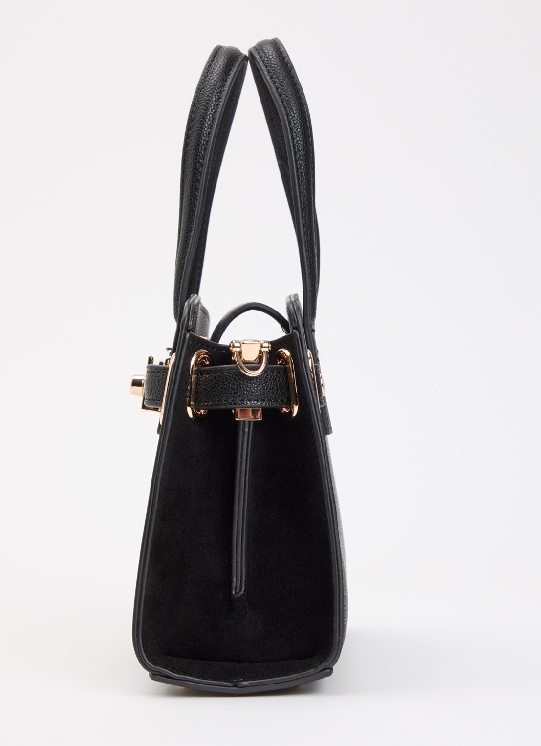 Dune London Dinkydefine handtas van leer met afneembare schouderriem - detail 3 zwart