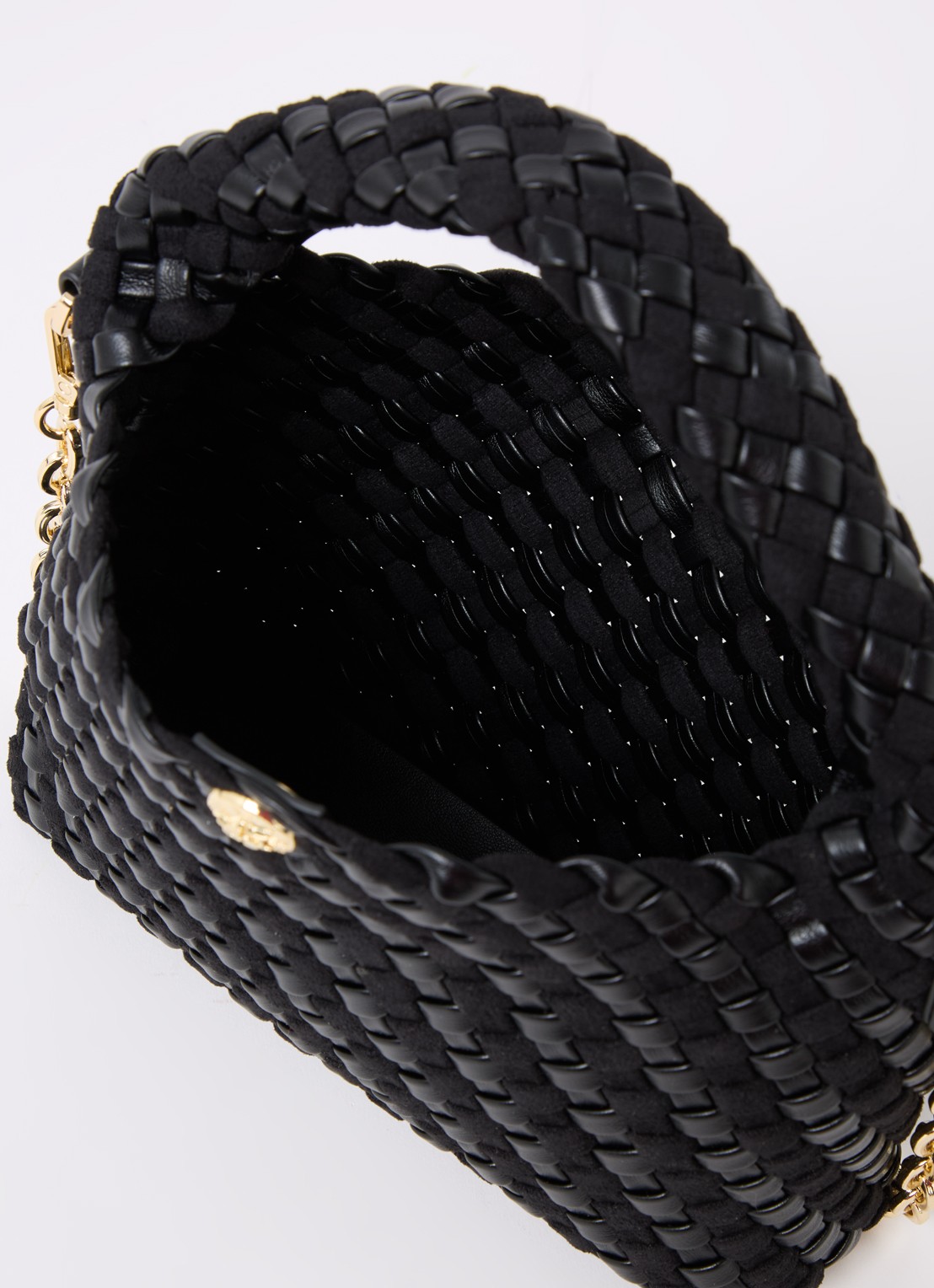 Dune London Dinkydeliberate handtas met gevlochten detail en uitneembaar etui - detail zwart