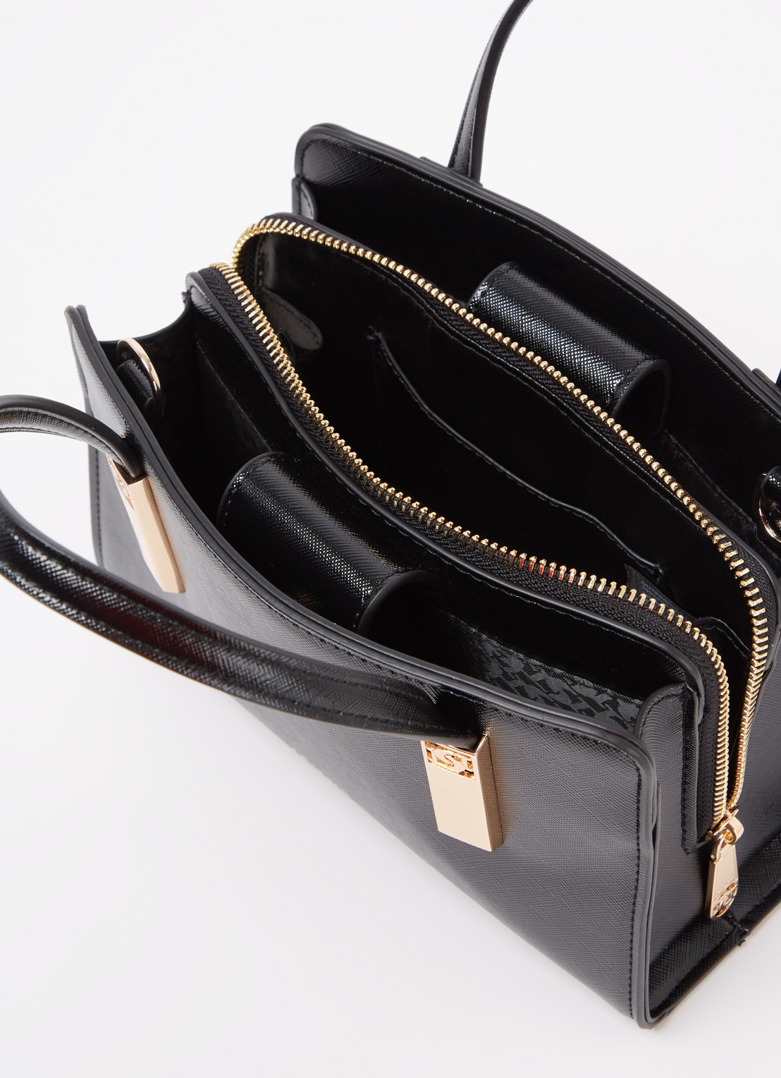 Dune London Dinkydenbeigh handtas met afneembare schouderriem  - detail 3 diepzwart
