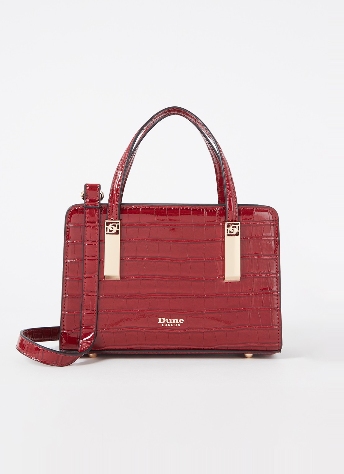 Dune London Dinkydenbeigh handtas met afneembare schouderriem  - voorkant 2 steenrood