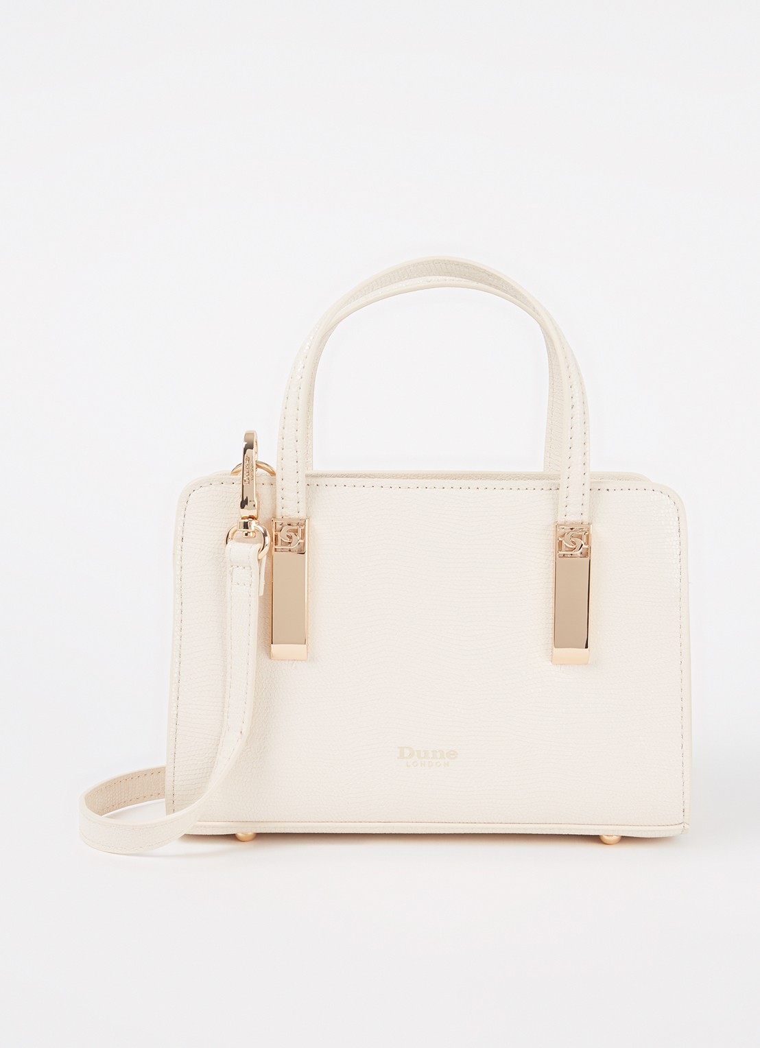 Dune London Dinkydenbeigh handtas met afneembare schouderriem  - voorkant 3 beige