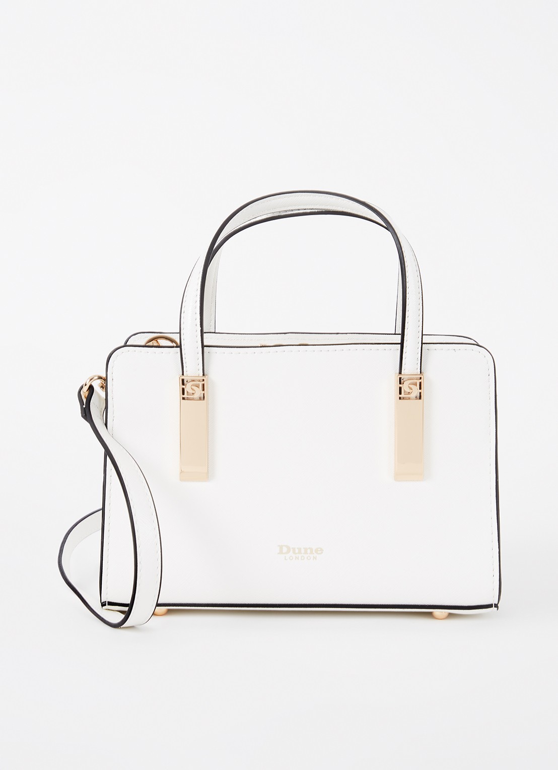 Dune London Dinkydenbeigh handtas met afneembare schouderriem  - voorkant 2 wit