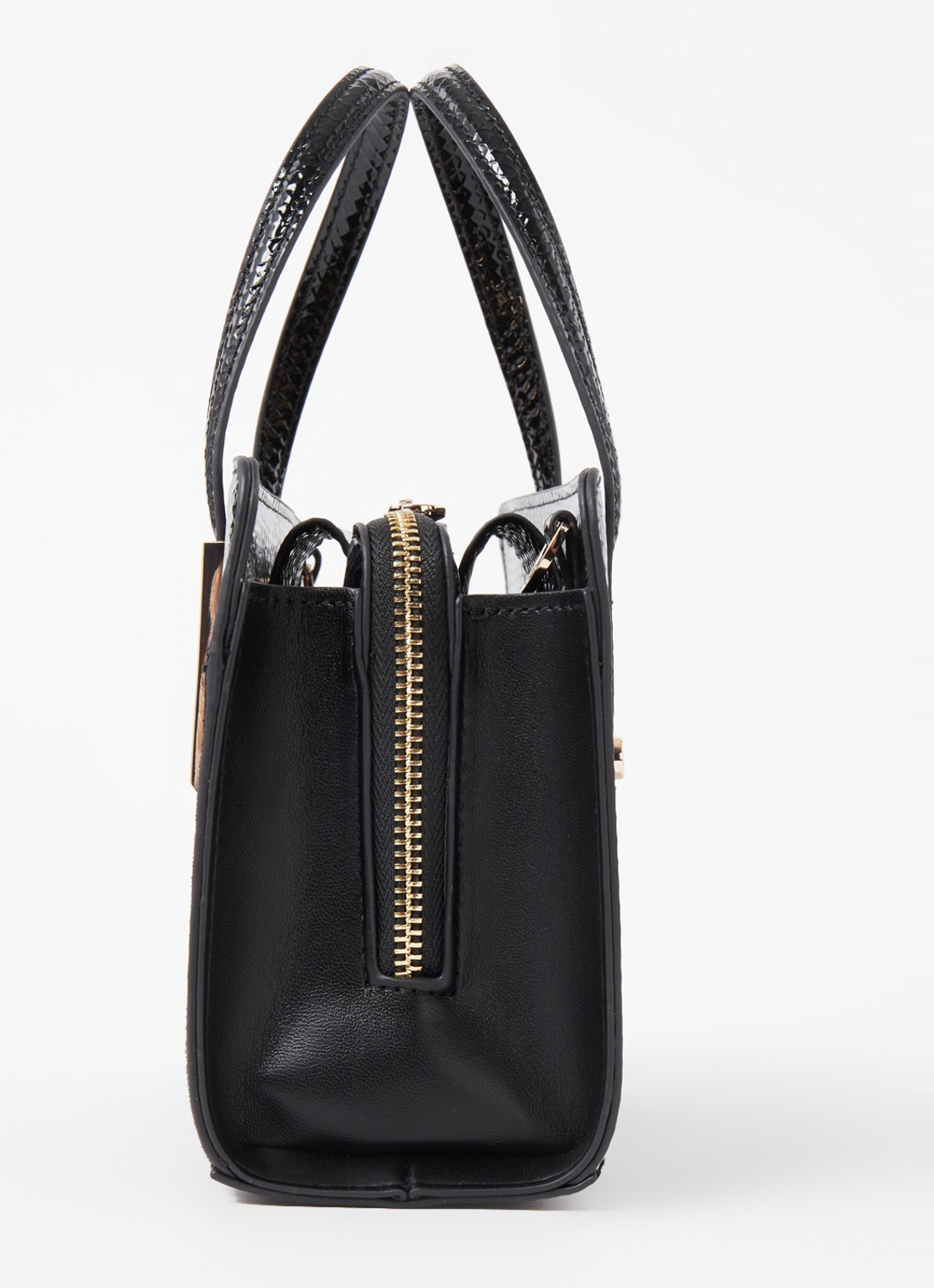Dune London Dinkydenbeigh handtas met afneembare schouderriem  - detail 4 zwart croco structuur