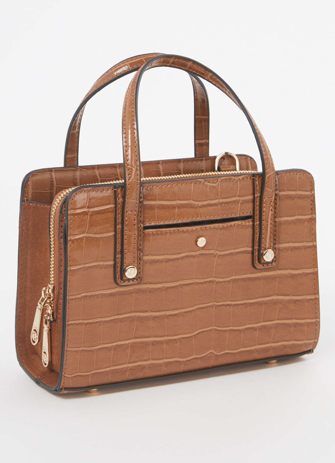 Dune London Dinkydenbeigh handtas met afneembare schouderriem  - achterkant 4 roestbruin