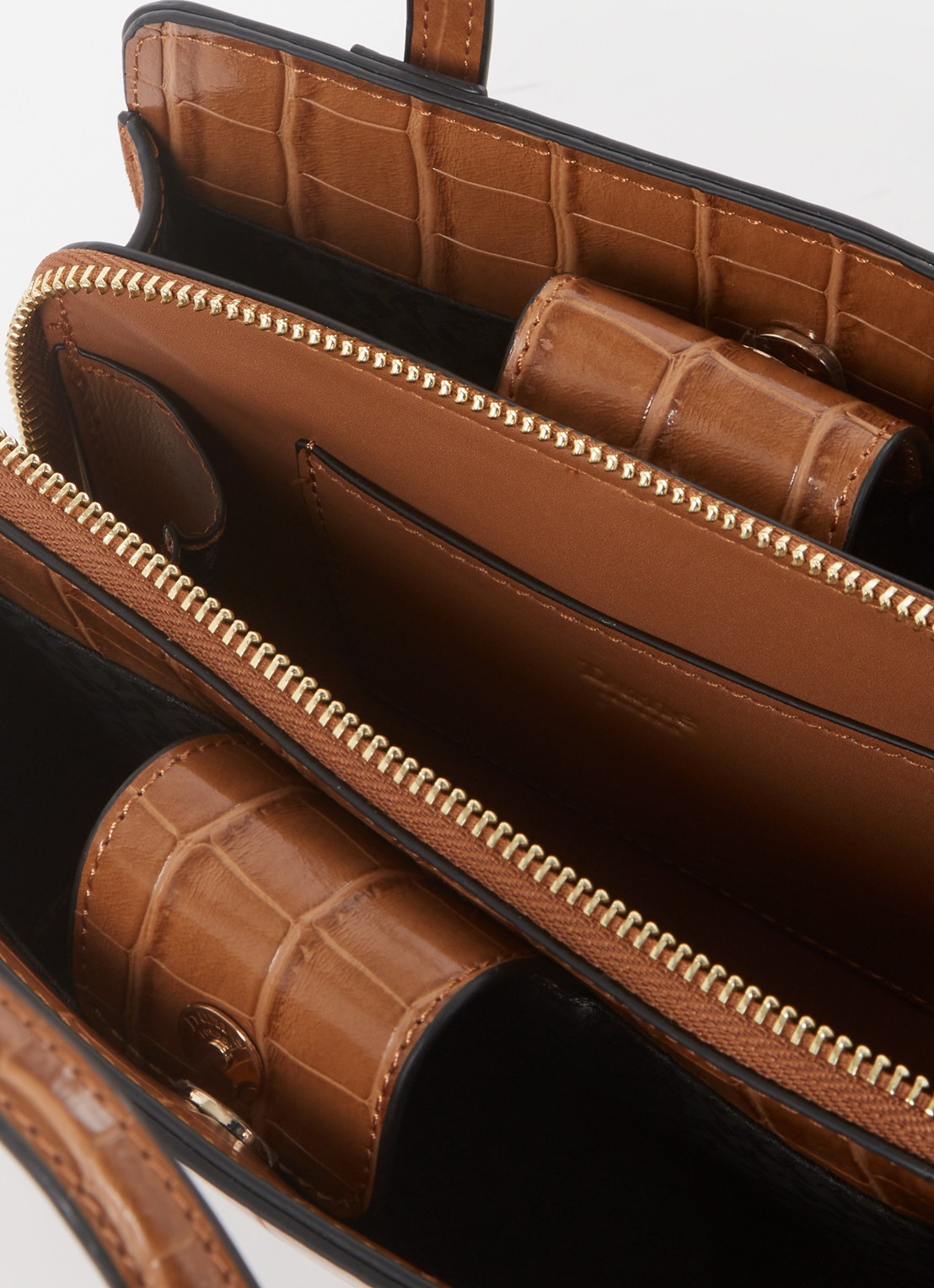 Dune London Dinkydenbeigh handtas met afneembare schouderriem  - detail 2 roestbruin