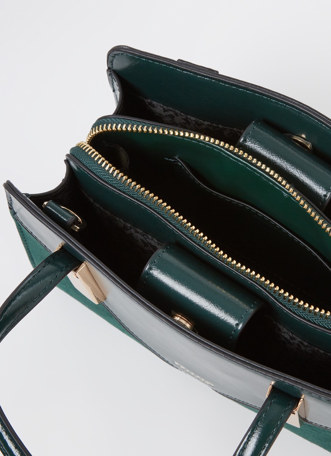 Dune London Dinkydenbeigh handtas met afneembare schouderriem  - detail 2 legergroen