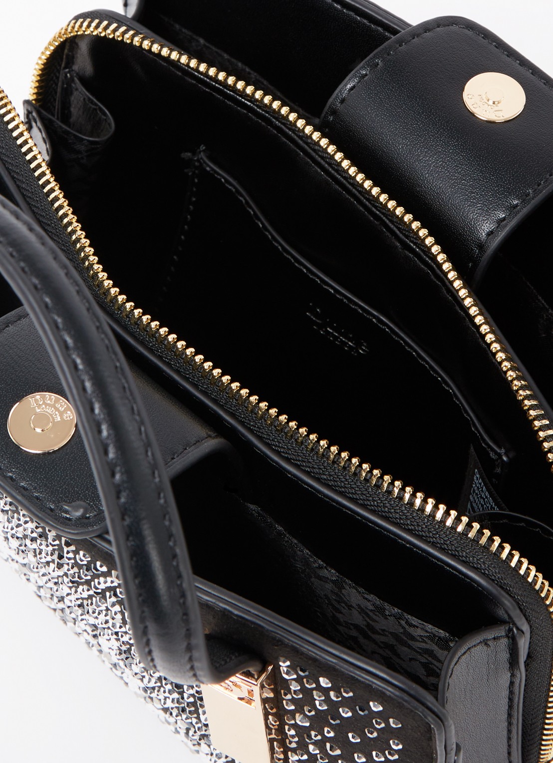 Dune London Dinkydenbeigh handtas met afneembare schouderriem  - detail zwart studs
