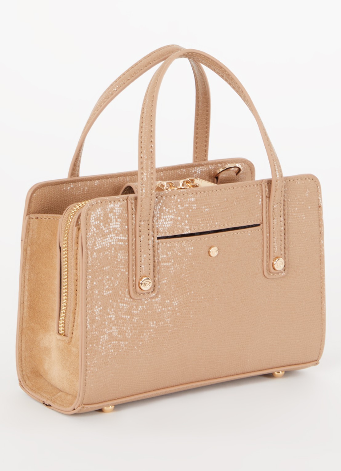 Dune London Dinkydenbeigh handtas met afneembare schouderriem  - achterkant 3 camel