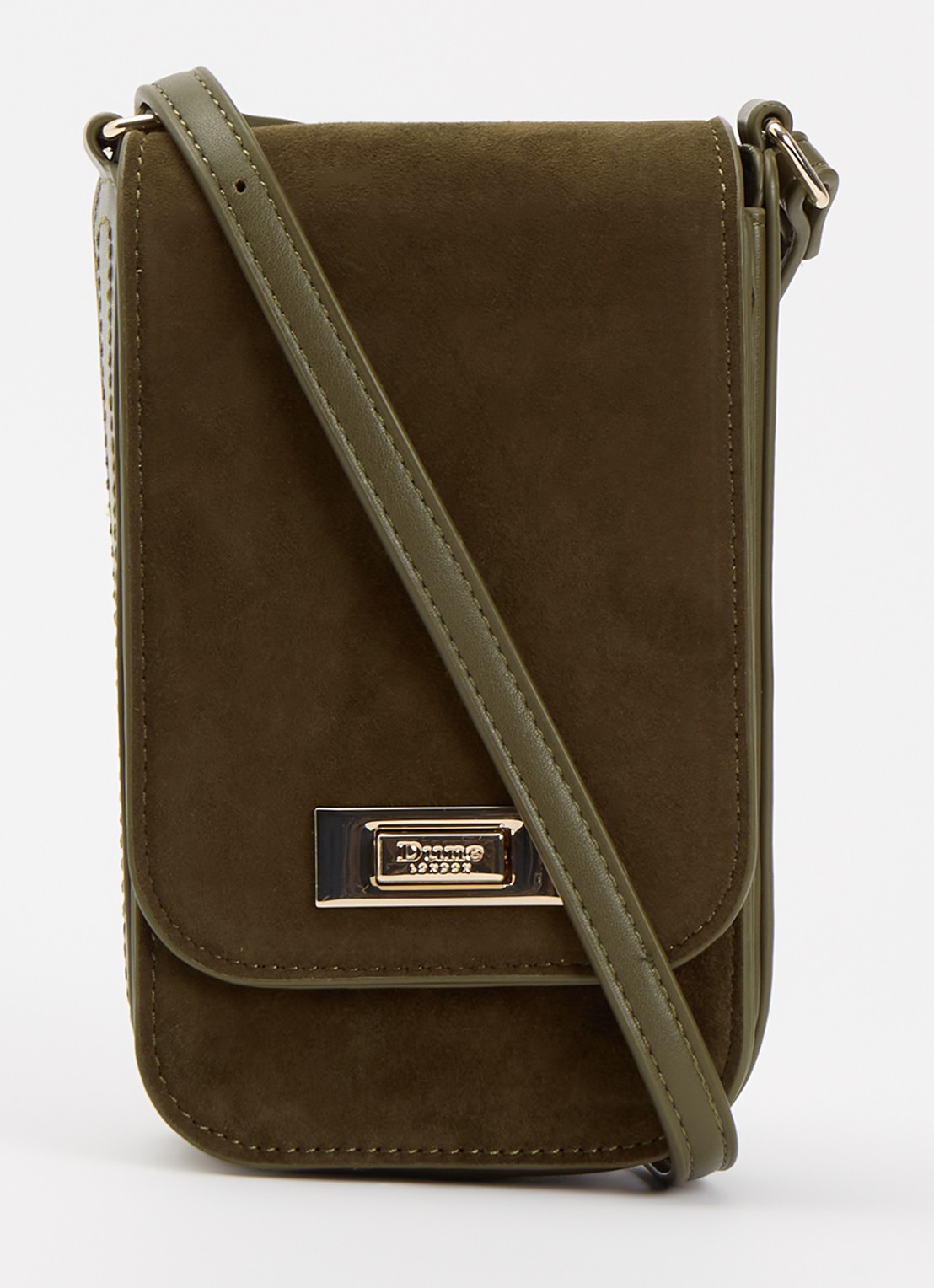 Dune London Dinkydiscreet crossbodytas - voorkant mosgroen