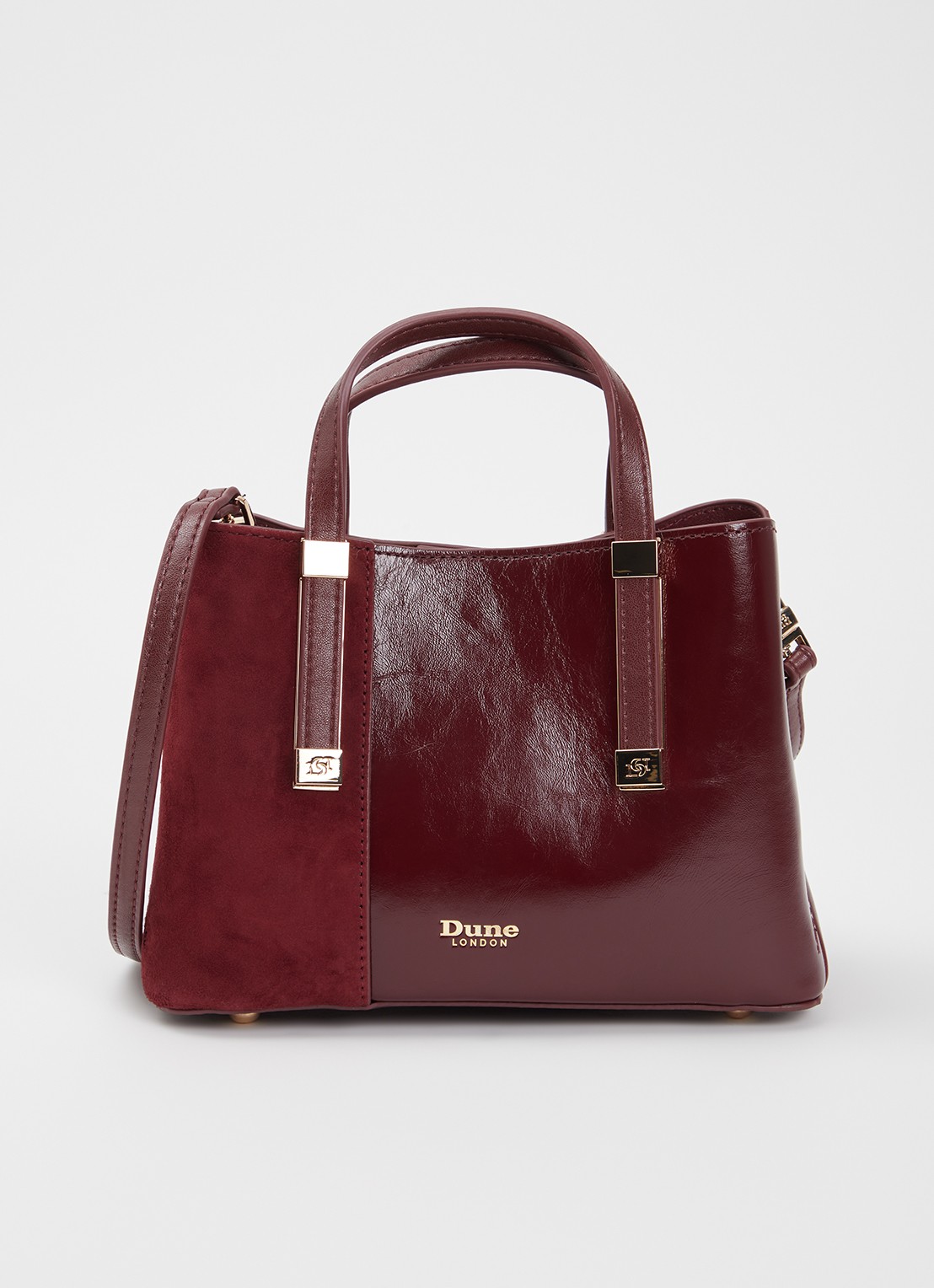 Dune London Dinkydorry handtas met afneembare schouderriem - voorkant 5 bordeauxrood