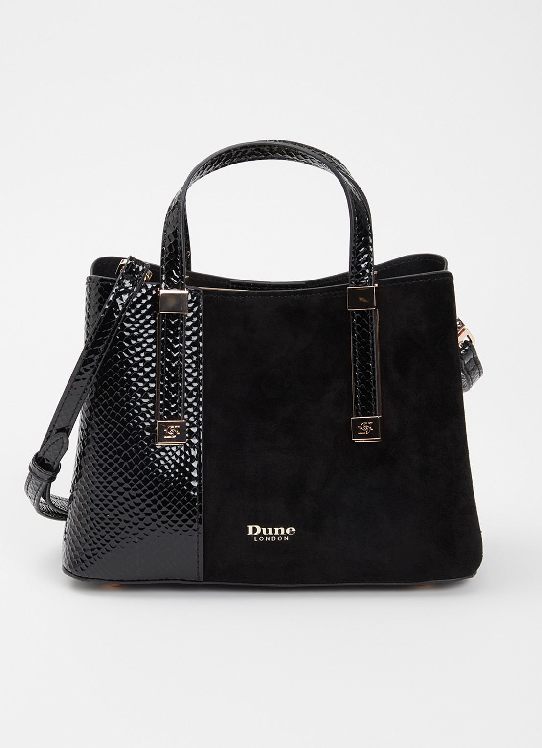 Dune London Dinkydorry handtas met afneembare schouderriem - voorkant zwart