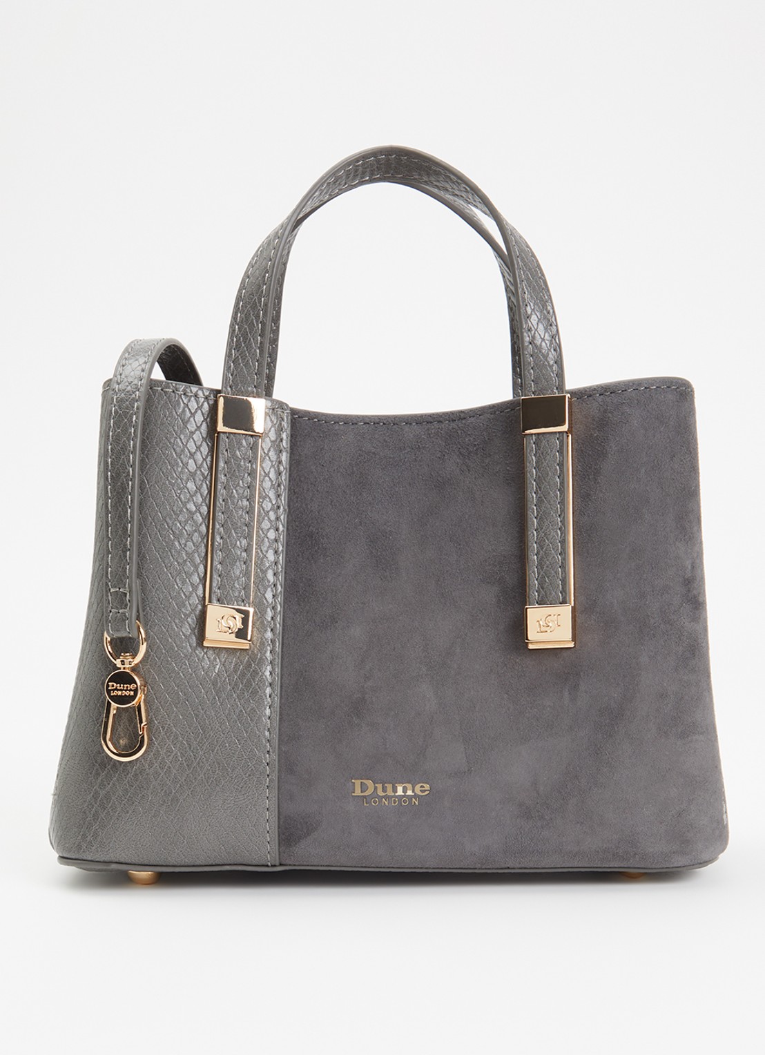 Dune London Dinkydorry handtas met afneembare schouderriem - voorkant 5 donkergrijs