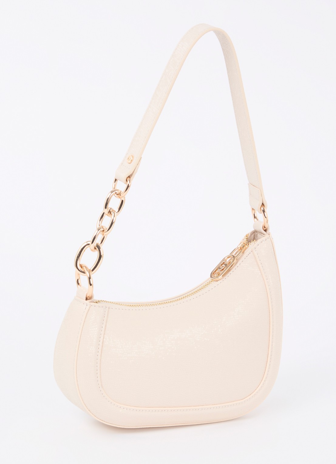 Dune London Direction schoudertas met kettingdetail - achterkant creme