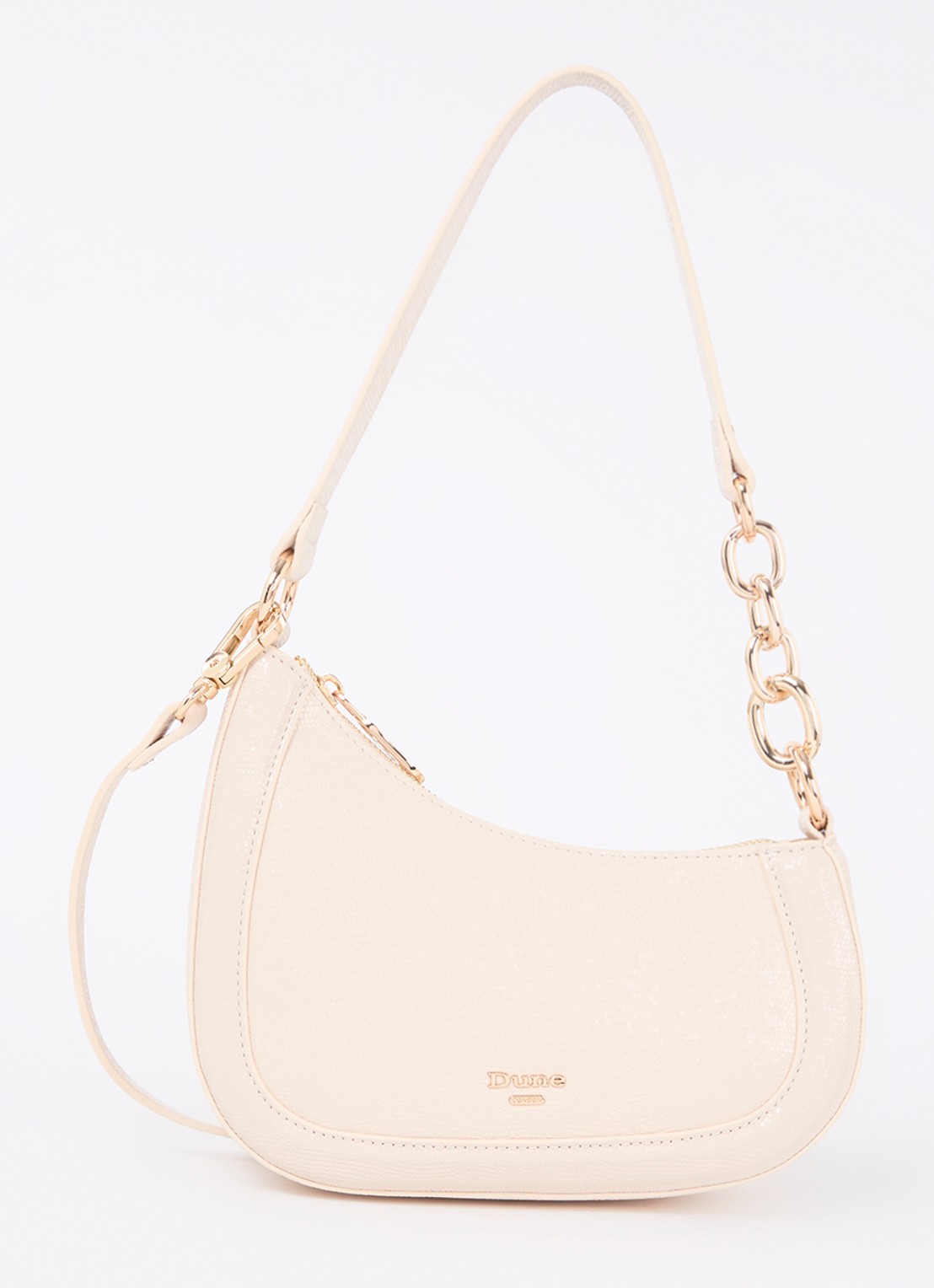 Dune London Direction schoudertas met kettingdetail - voorkant 2 creme