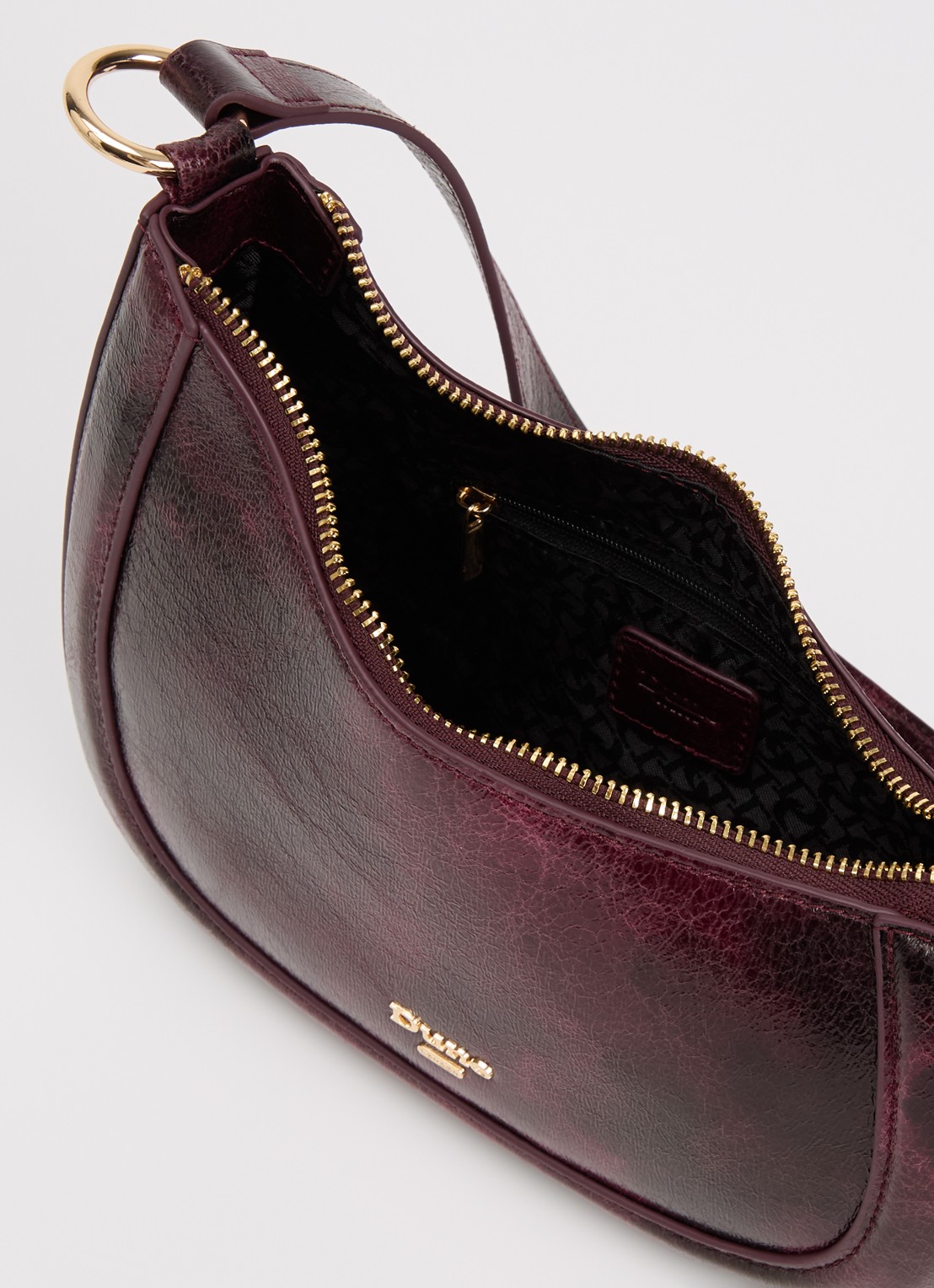 Dune London Direction schoudertas met kettingdetail - detail 3 aubergine