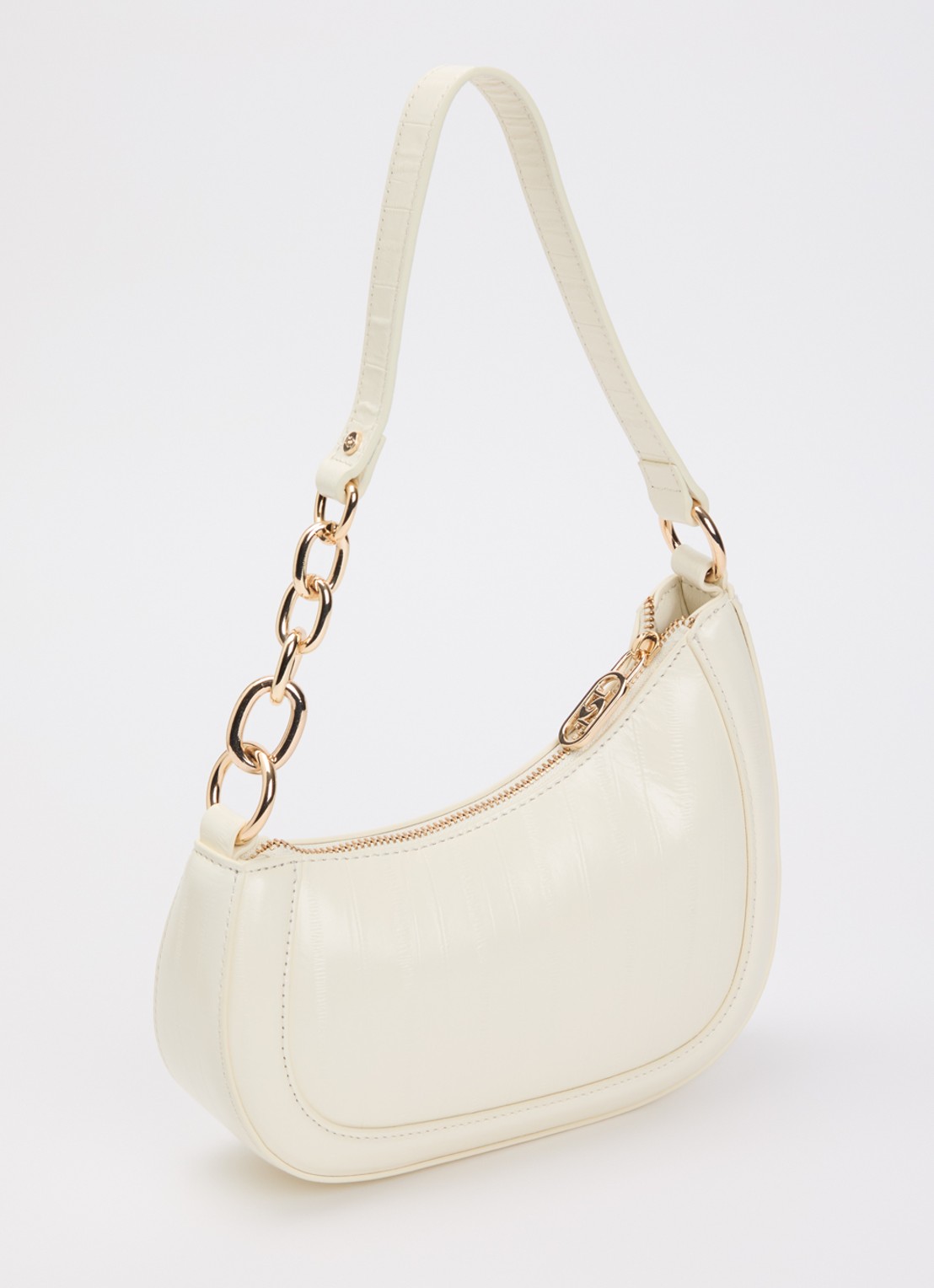 Dune London Direction schoudertas met kettingdetail - achterkant beige