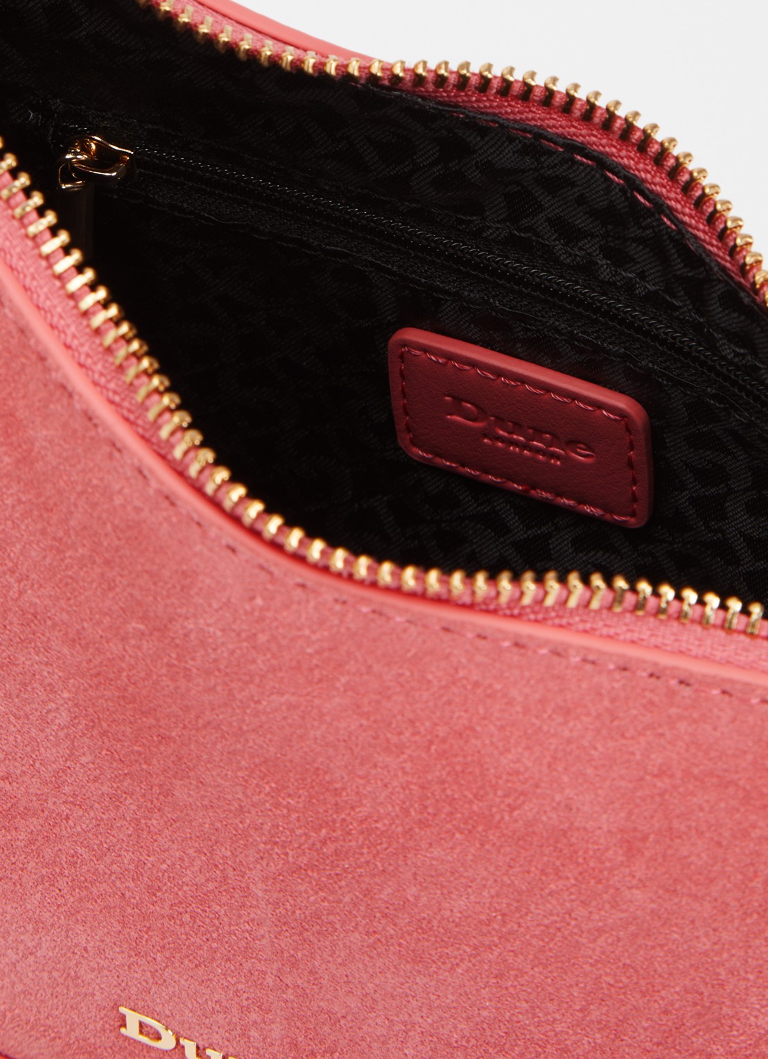 Dune London Direction schoudertas met kettingdetail - detail koraalroze