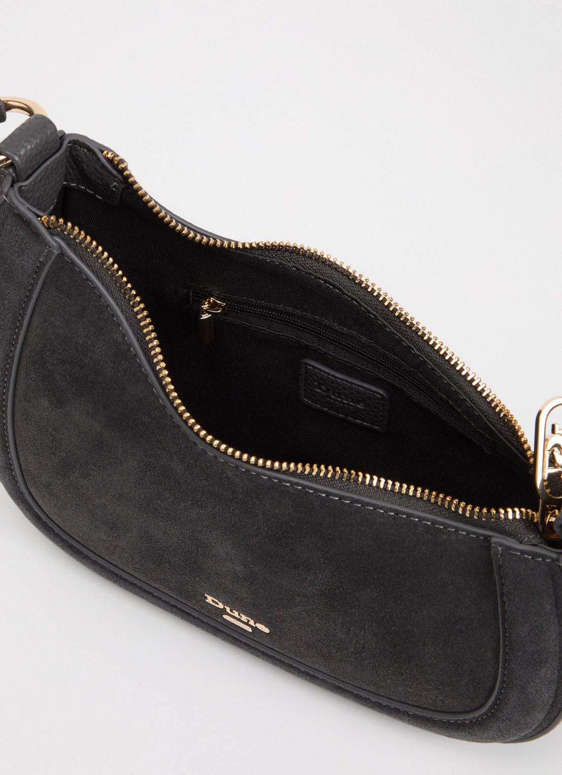 Dune London Direction schoudertas met kettingdetail - detail 2 295dark grey-suede