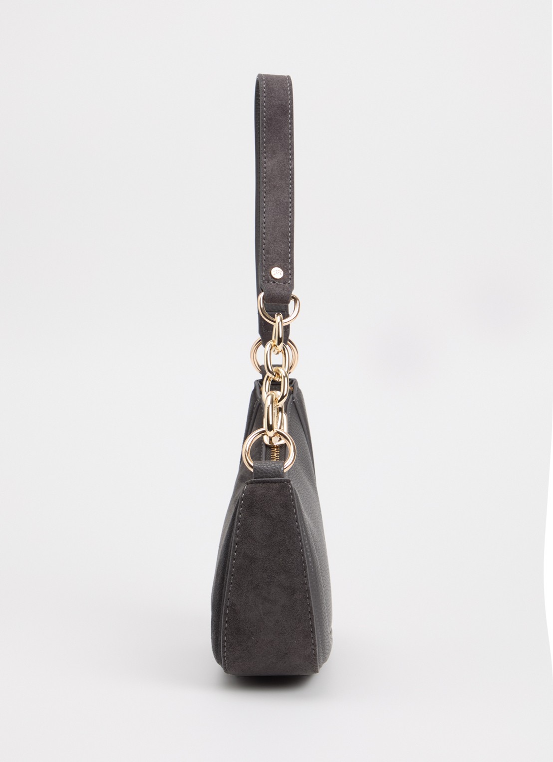 Dune London Direction schoudertas met kettingdetail - detail 3 295dark grey-suede