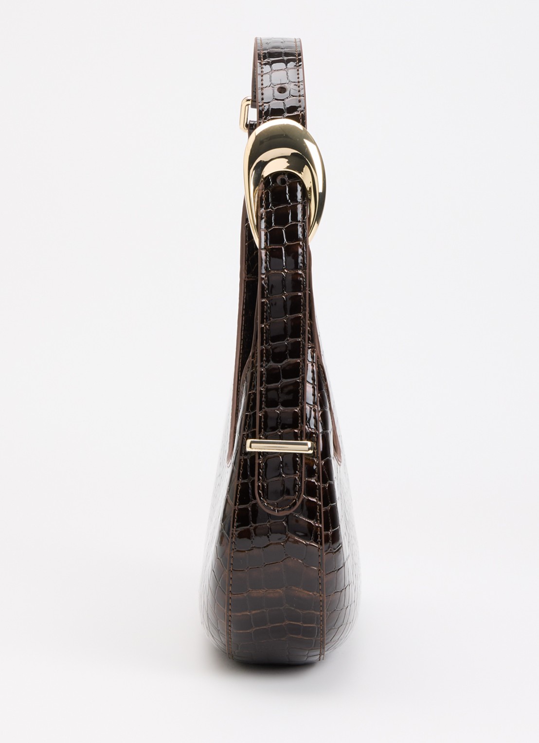 Dune London Disamring schoudertas met crocostructuur en  - detail 3 bordeauxrood