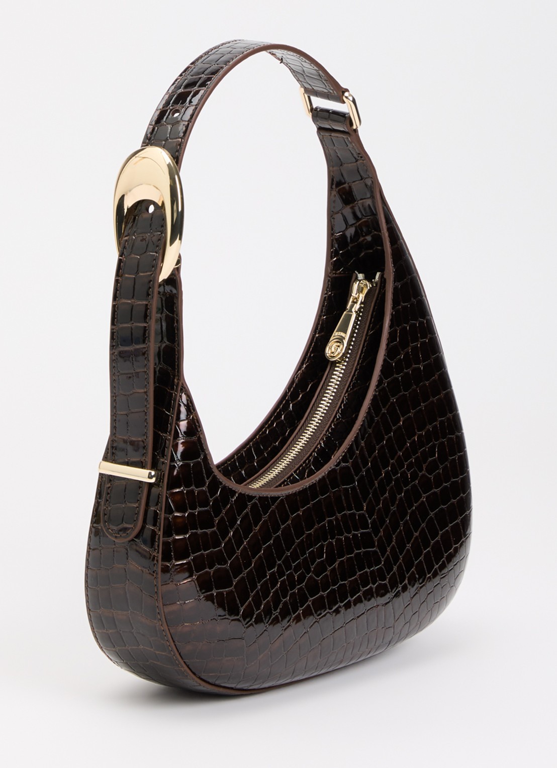 Dune London Disarming schoudertas met crocostructuur - achterkant 4 bordeauxrood