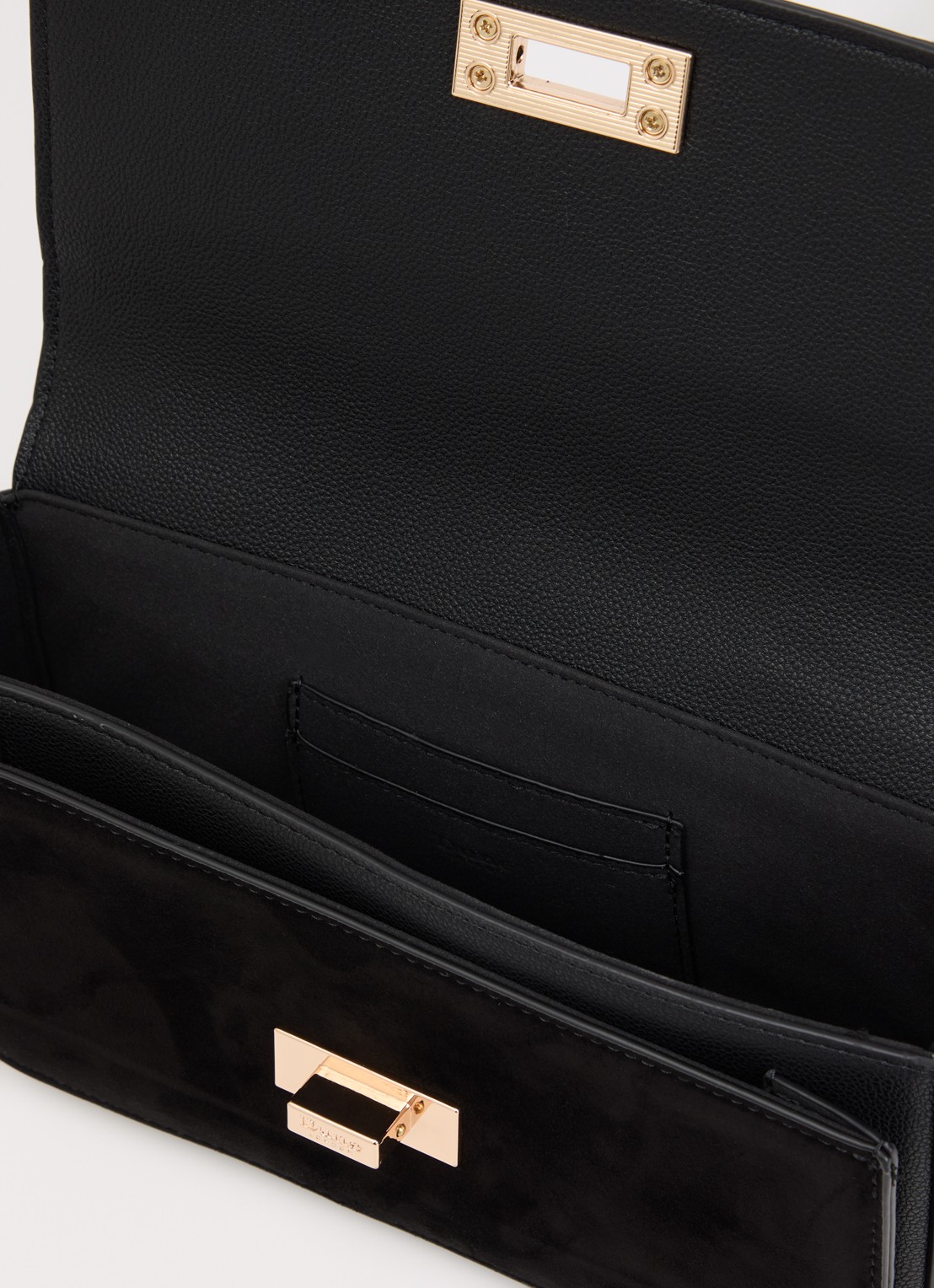 Dune London Discreet crossbodytas van leer - detail diepzwart