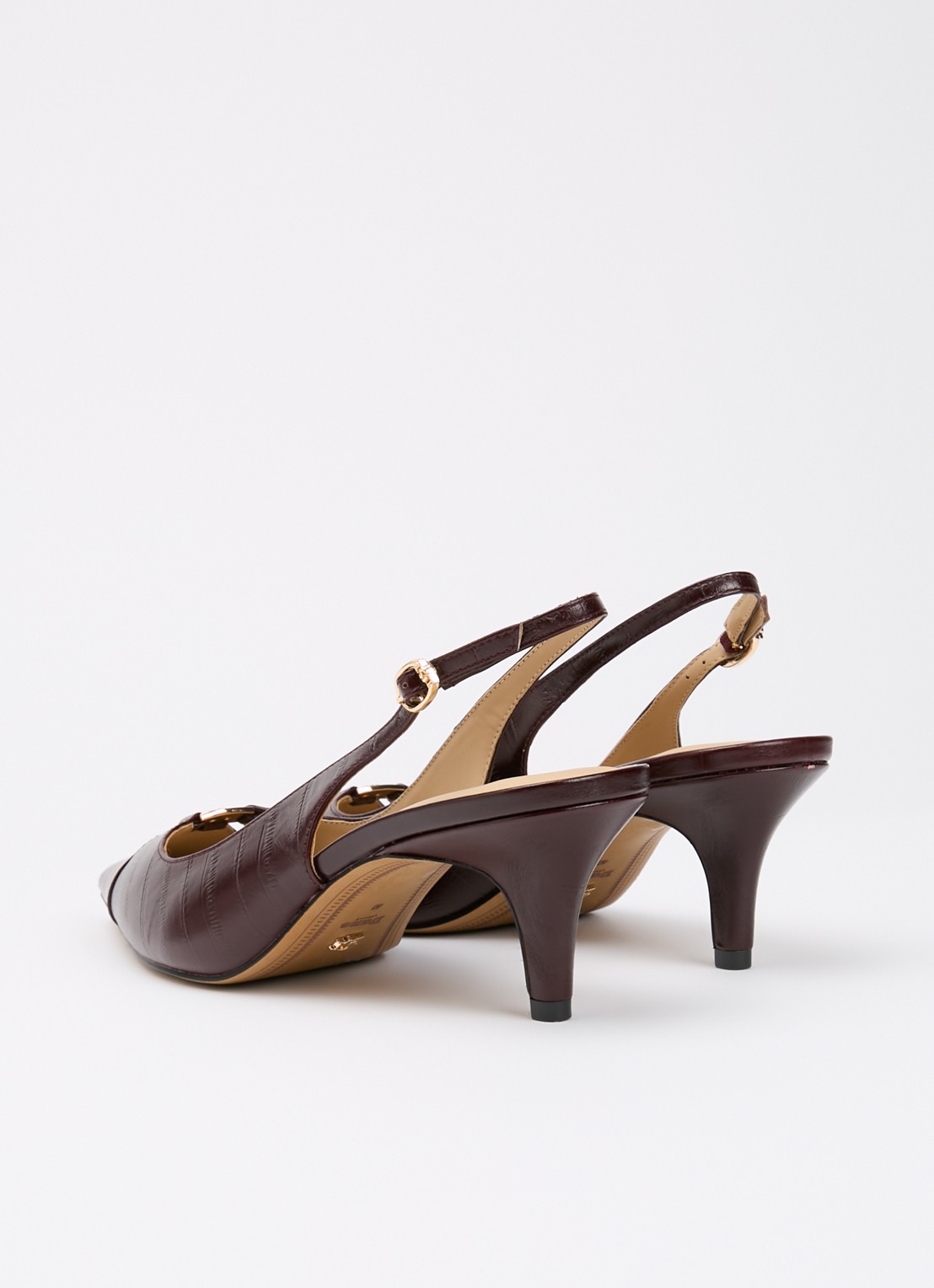 Dune London Distinctive slingback van leer - achterkant 5 bordeauxrood
