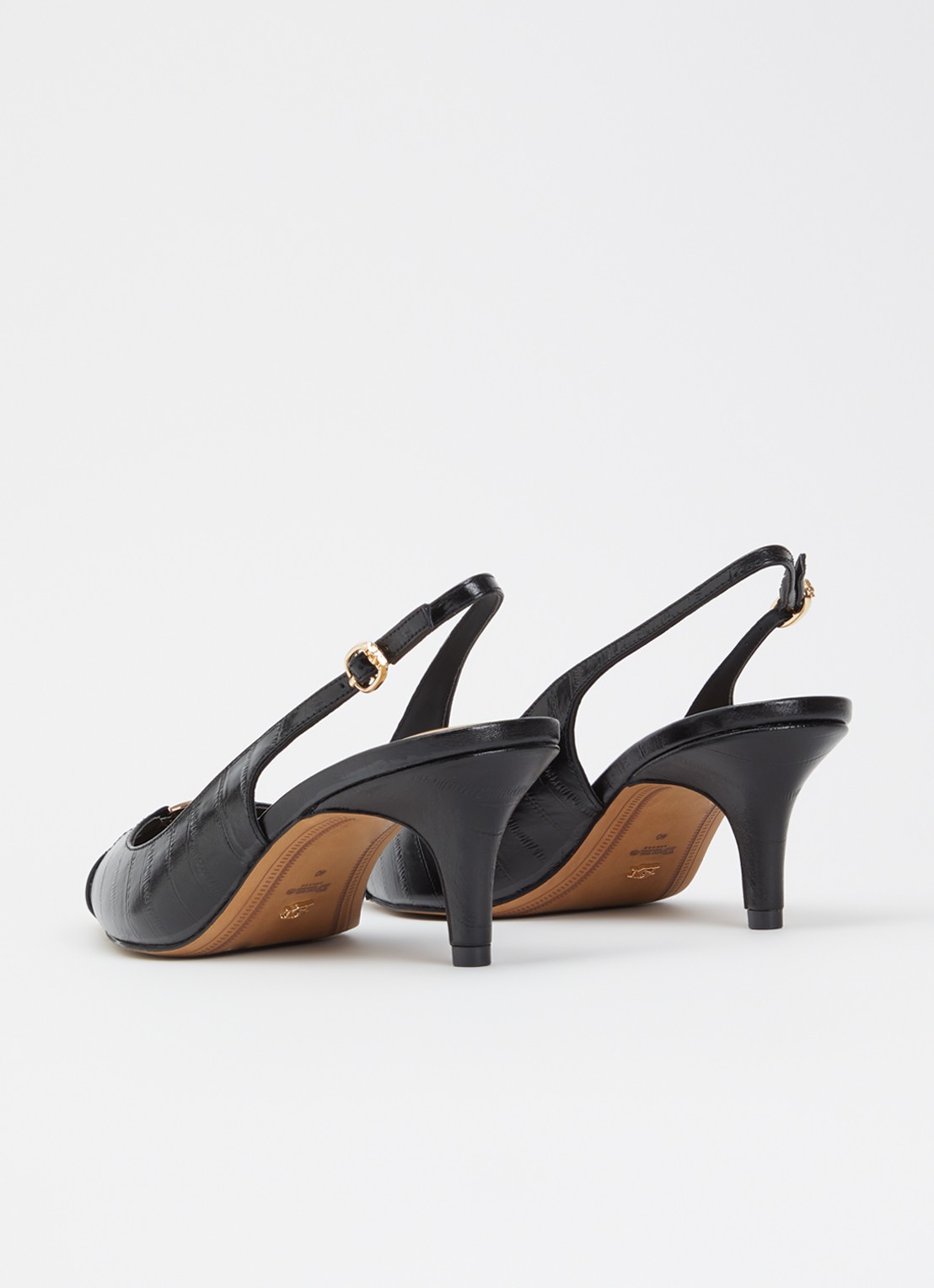 Dune London Distinctive slingback van leer - achterkant zwart