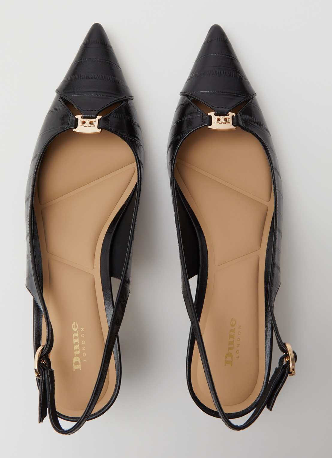 Dune London Distinctive slingback van leer - detail 4 zwart