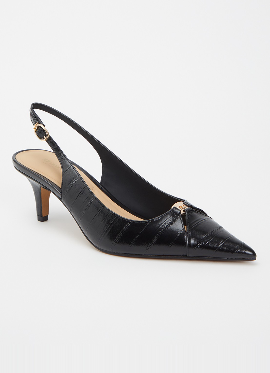 Dune London Distinctive slingback van leer - voorkant 2 zwart