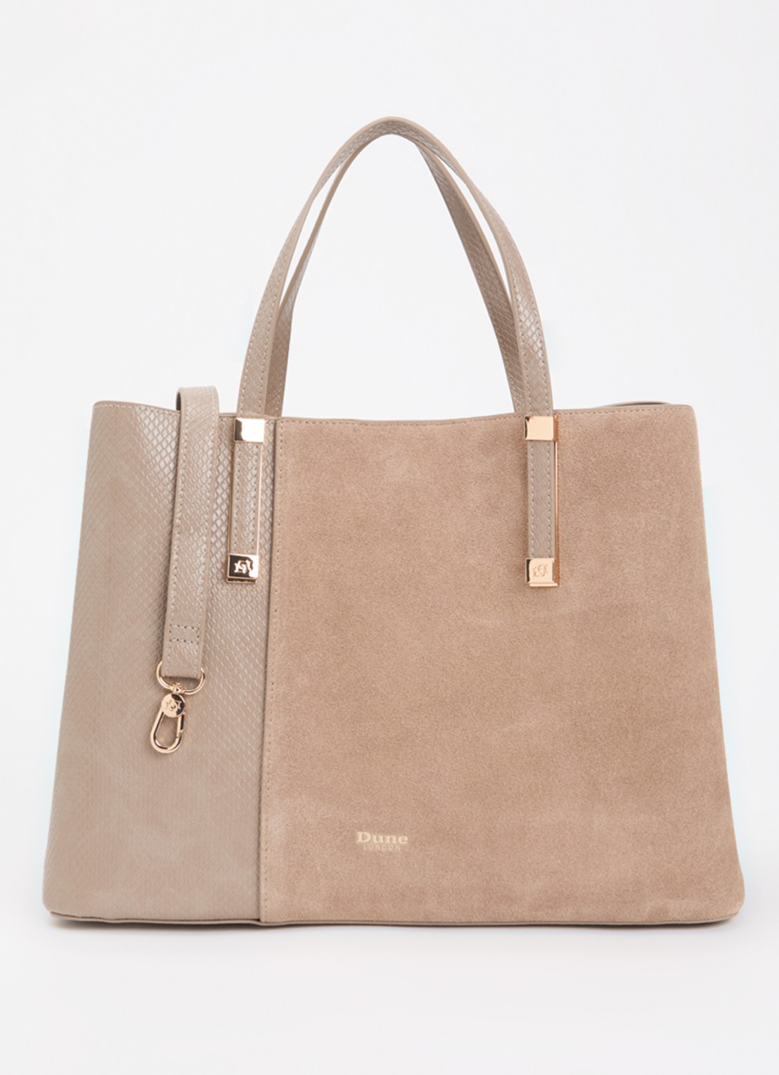 Dune London Dorry schoudertas met afneembare schouderriem - voorkant 5 donkerbeige