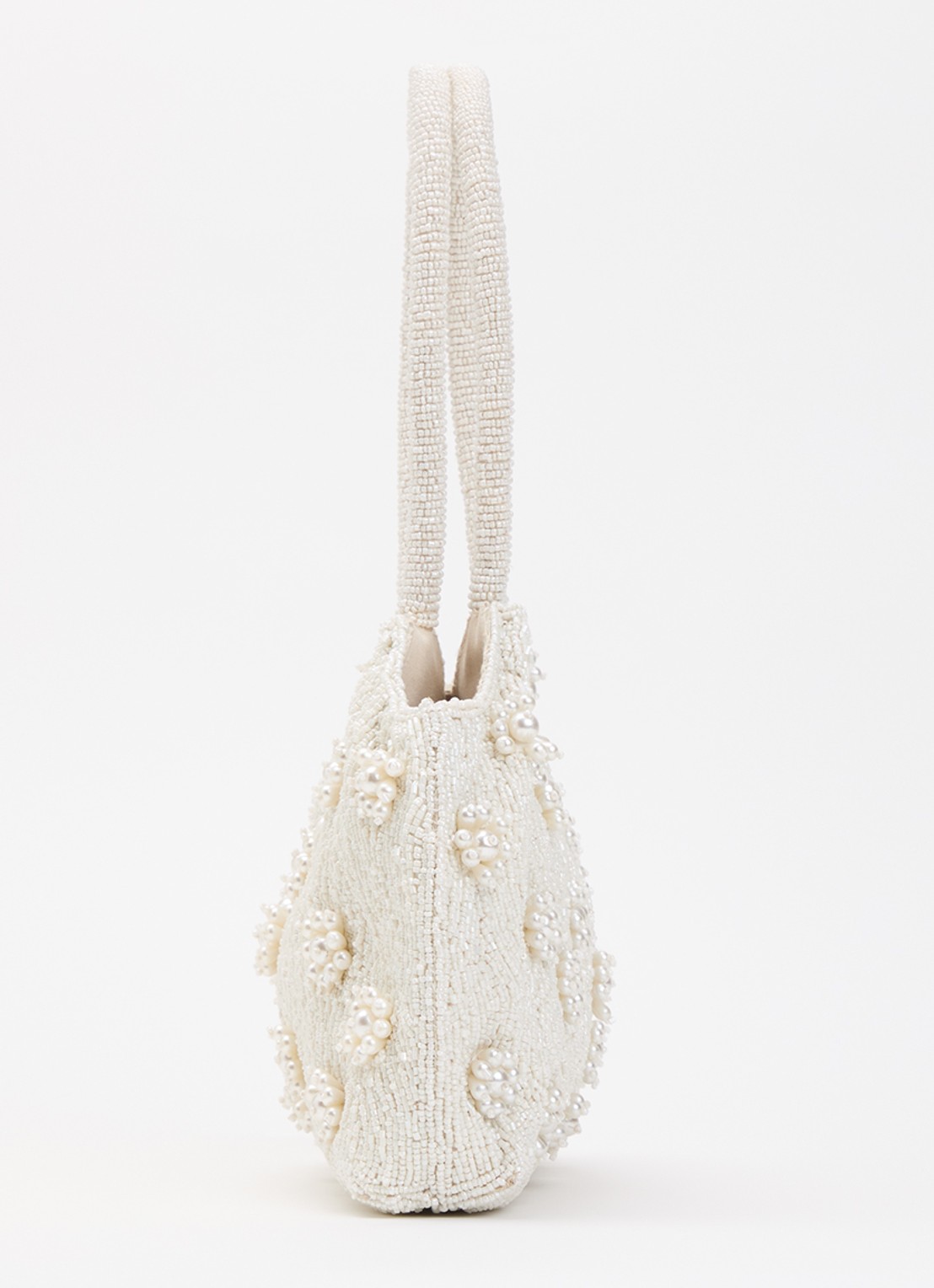 Dune London Dunmore schoudertas met kralendecoratie - detail 2 ivoor